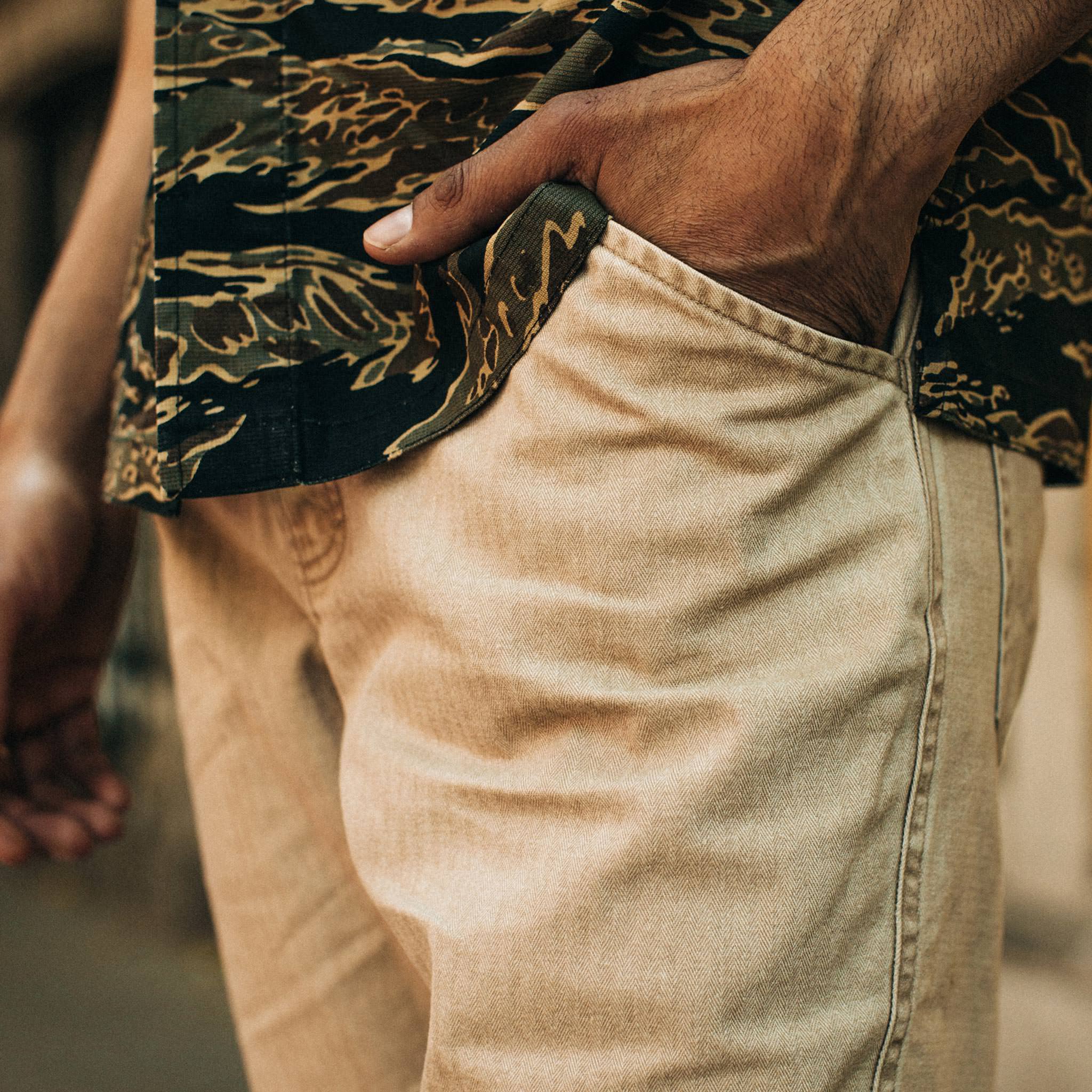 The Camp Pant in Khaki Herringbone - Image 3