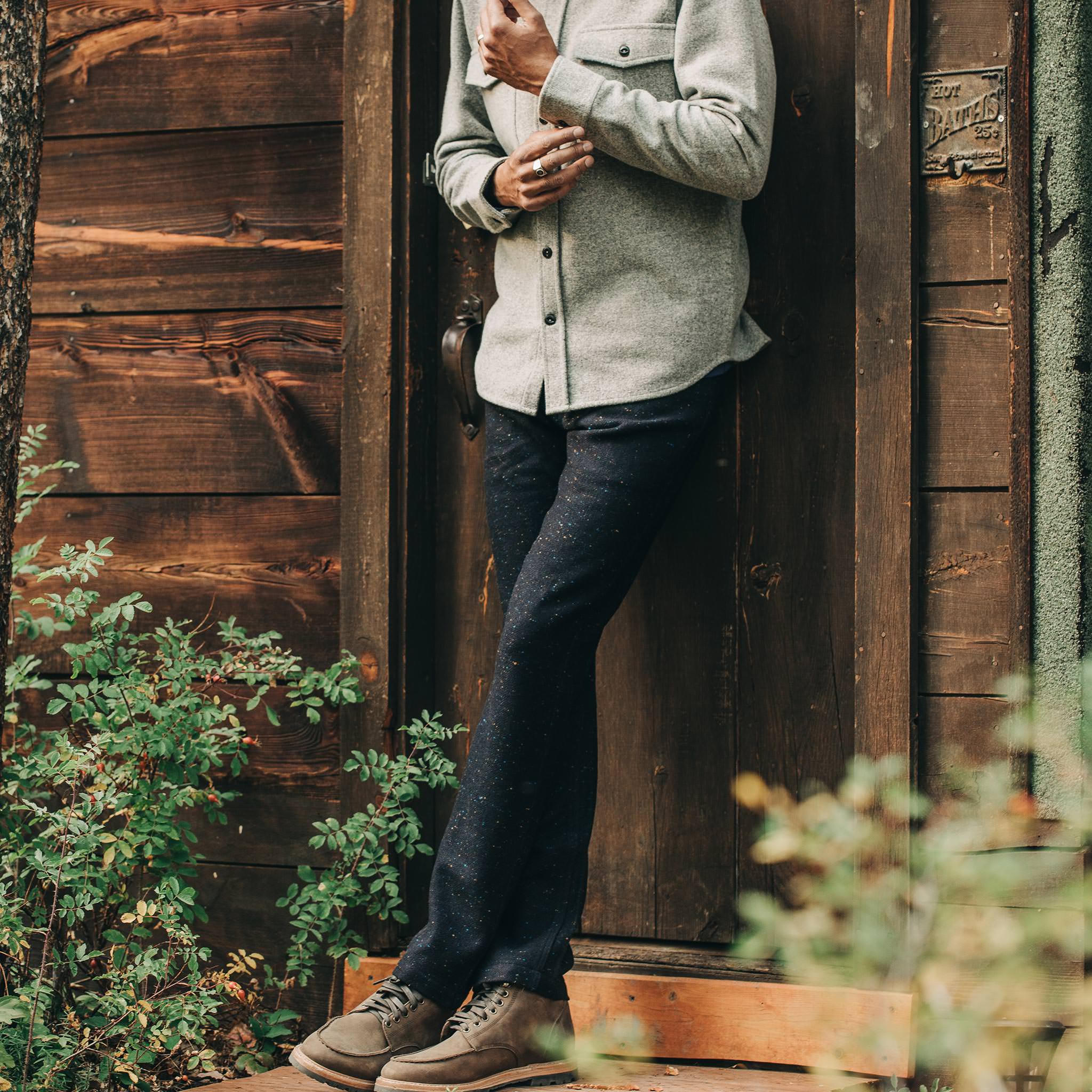The Camp Pant in Navy Donegal Herringbone - Image 2
