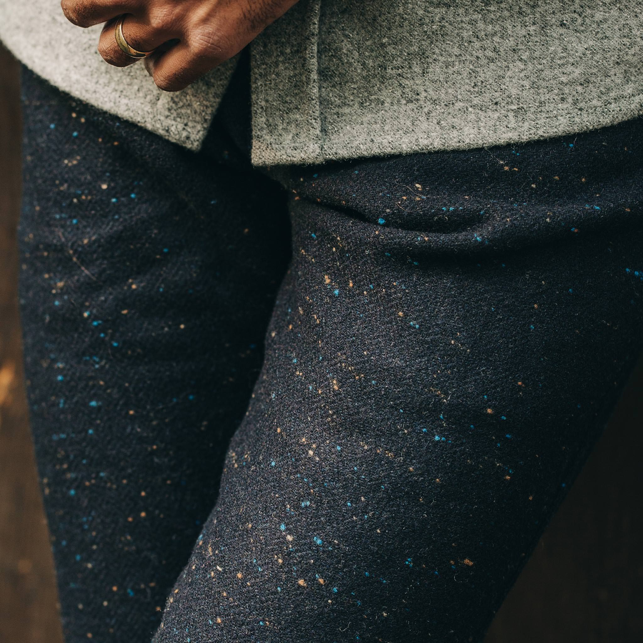 The Camp Pant in Navy Donegal Herringbone - Image 3
