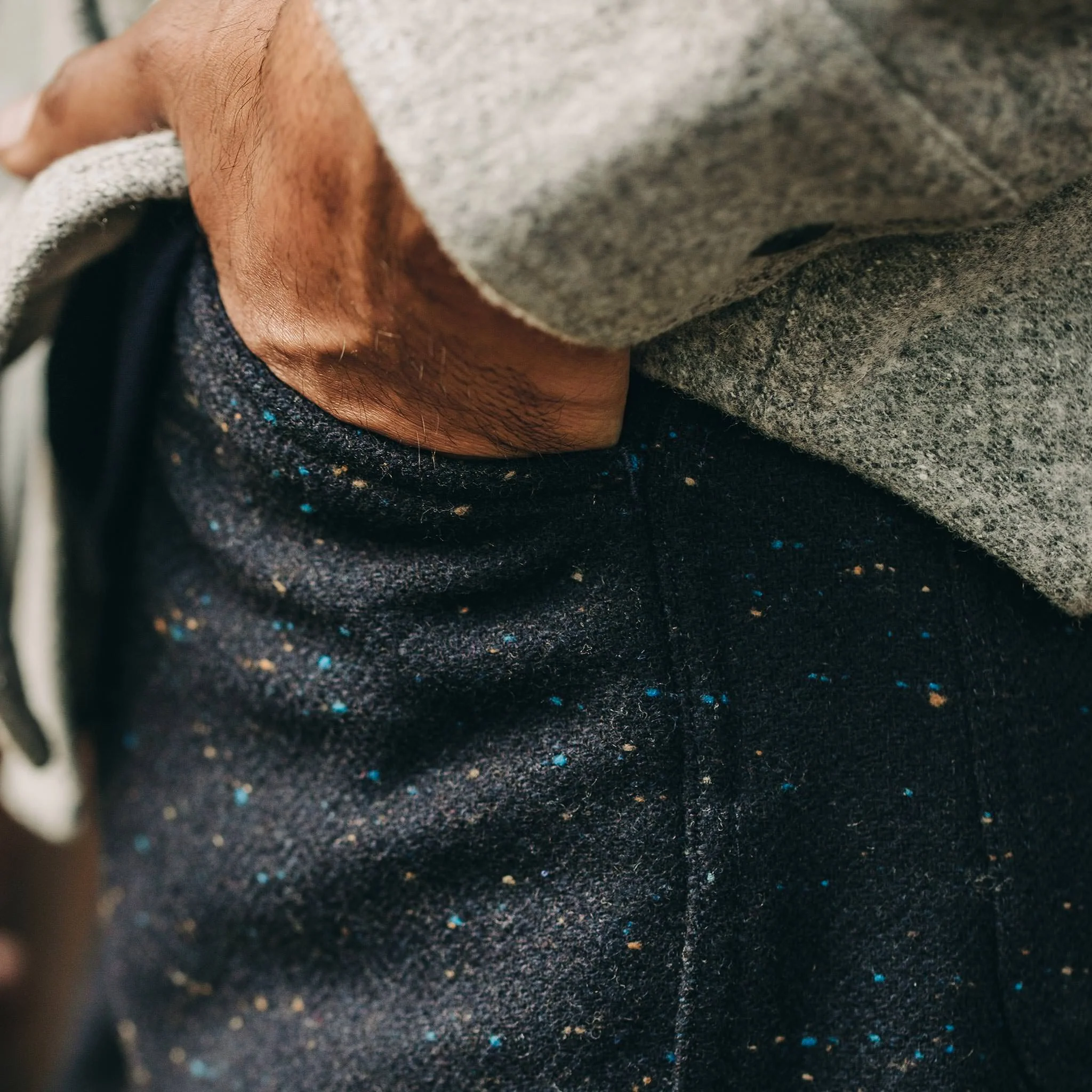 The Camp Pant in Navy Donegal Herringbone - Image 4