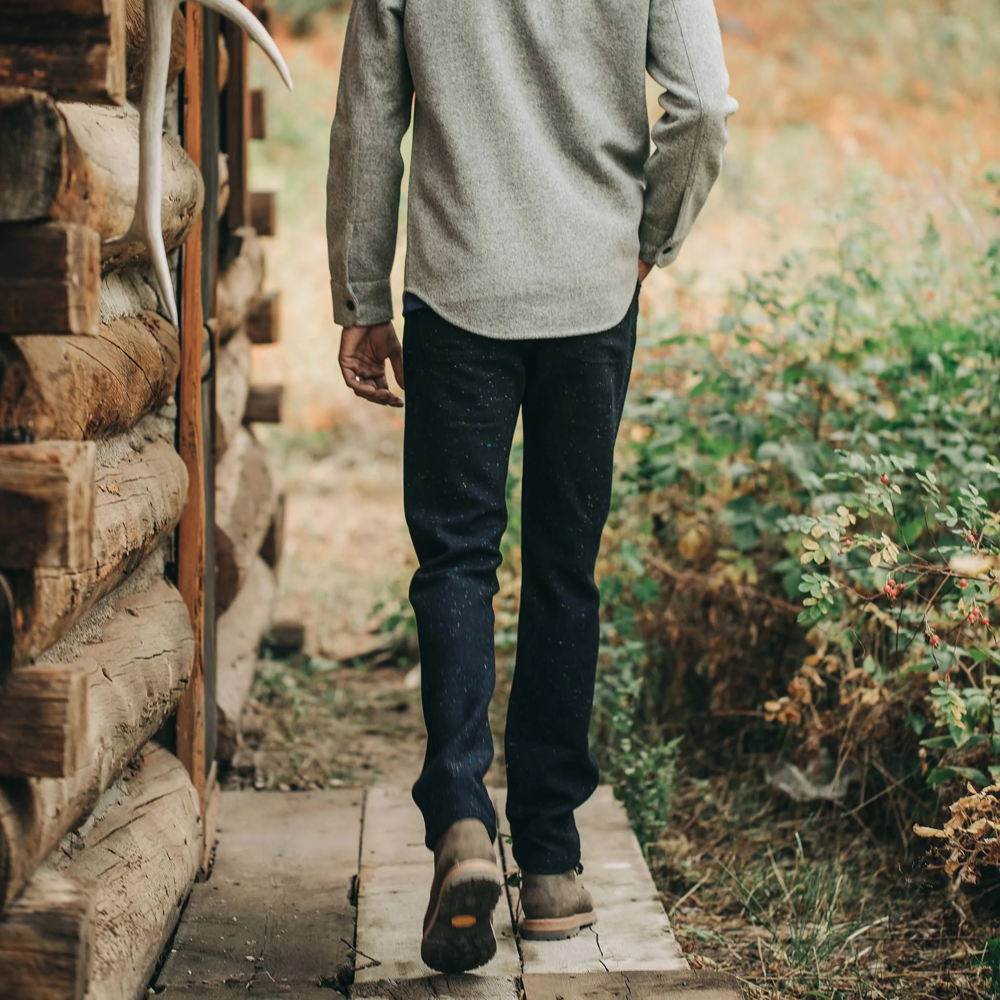 The Camp Pant in Navy Donegal Herringbone - Image 6