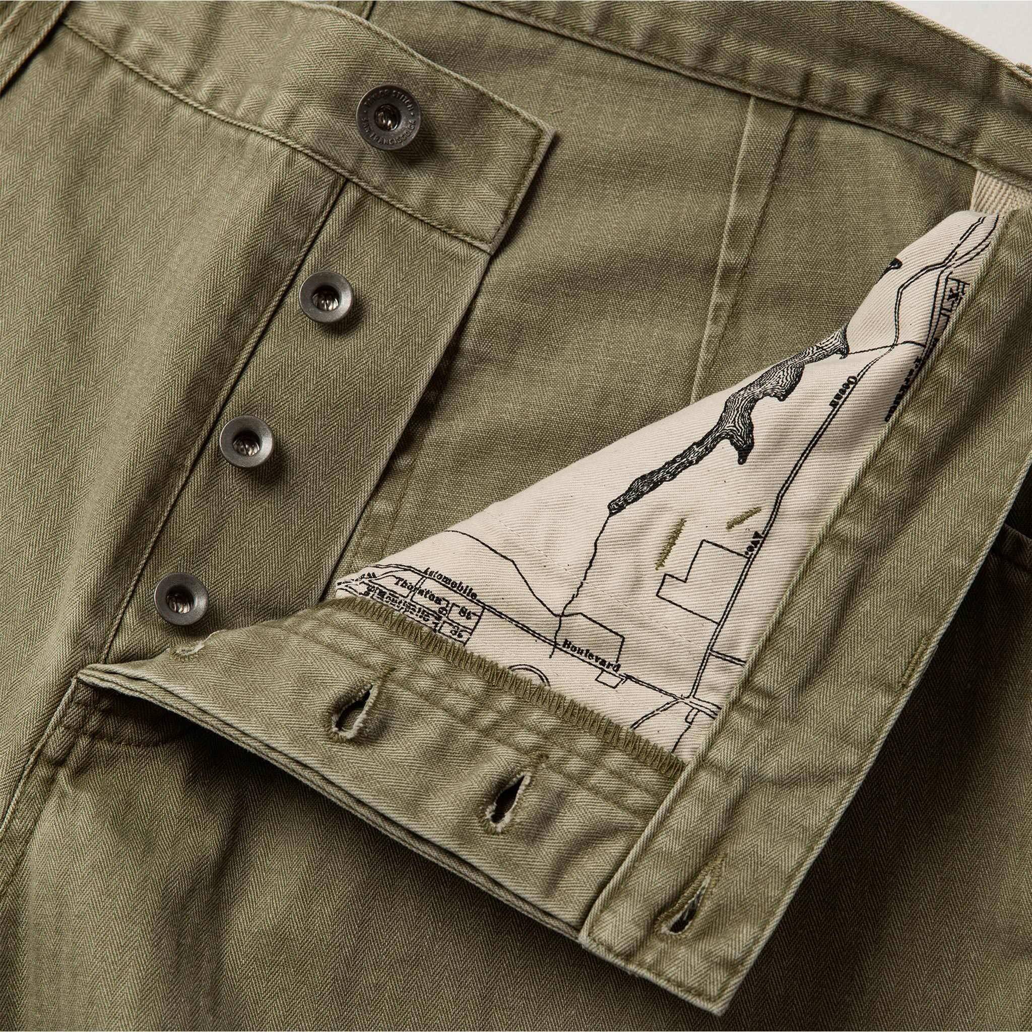 The Camp Pant in Olive Herringbone - Image 8