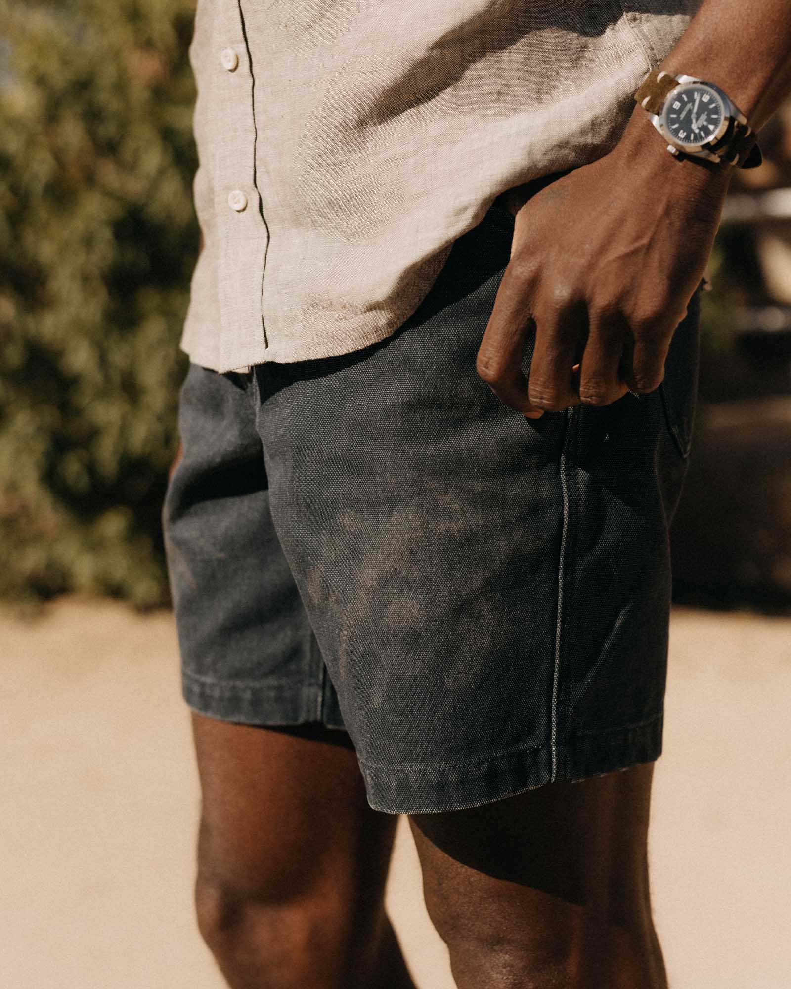 The Camp Short in Navy Chipped Canvas - Image 3