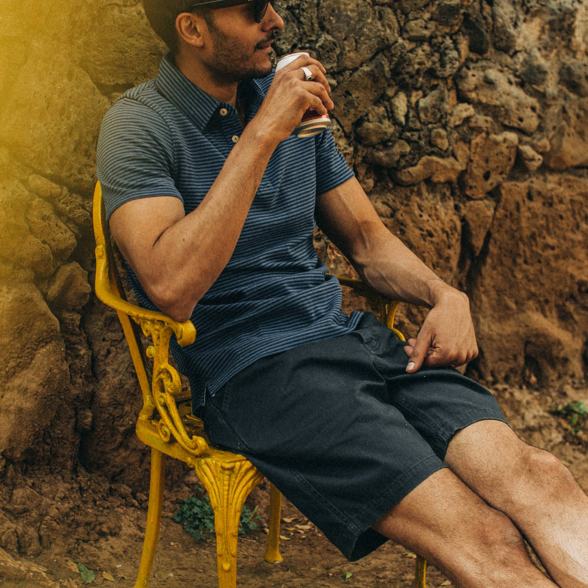 The Camp Short in Navy Herringbone - Image 4