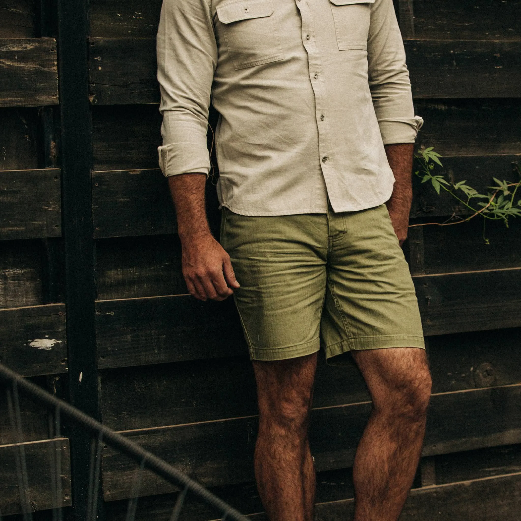 The Camp Short in Olive Herringbone - Image 2