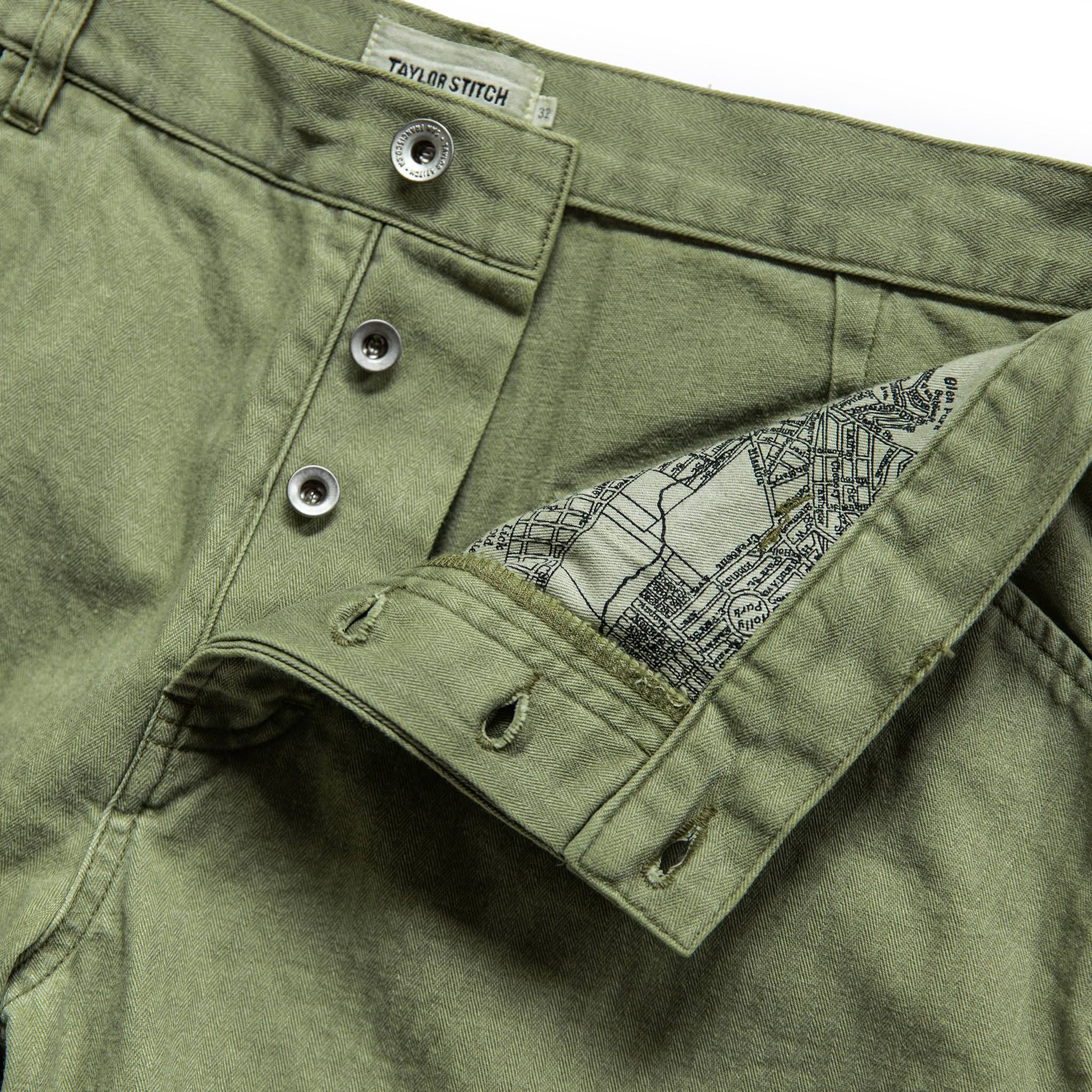 The Camp Short in Olive Herringbone - Image 6