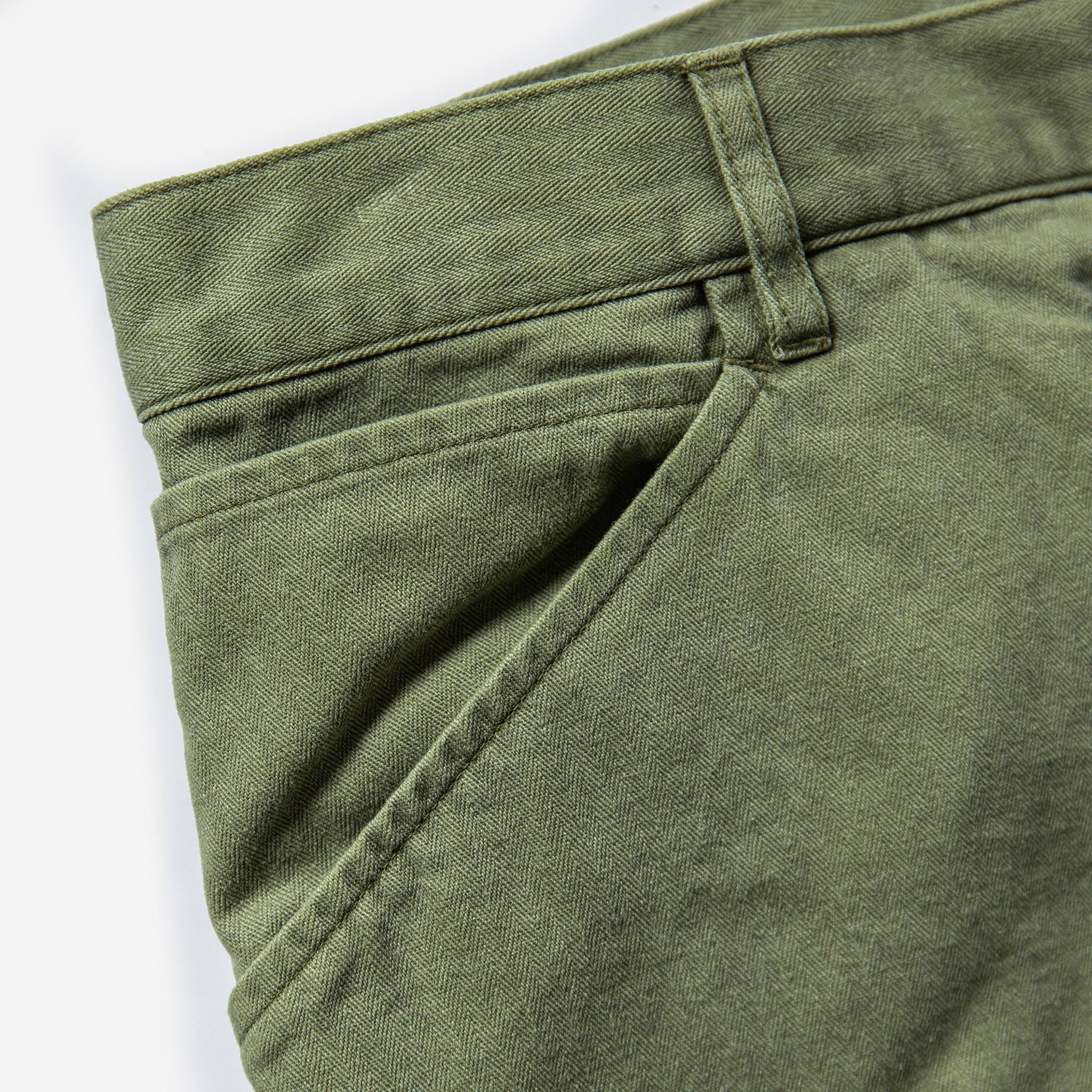 The Camp Short in Olive Herringbone - Image 8