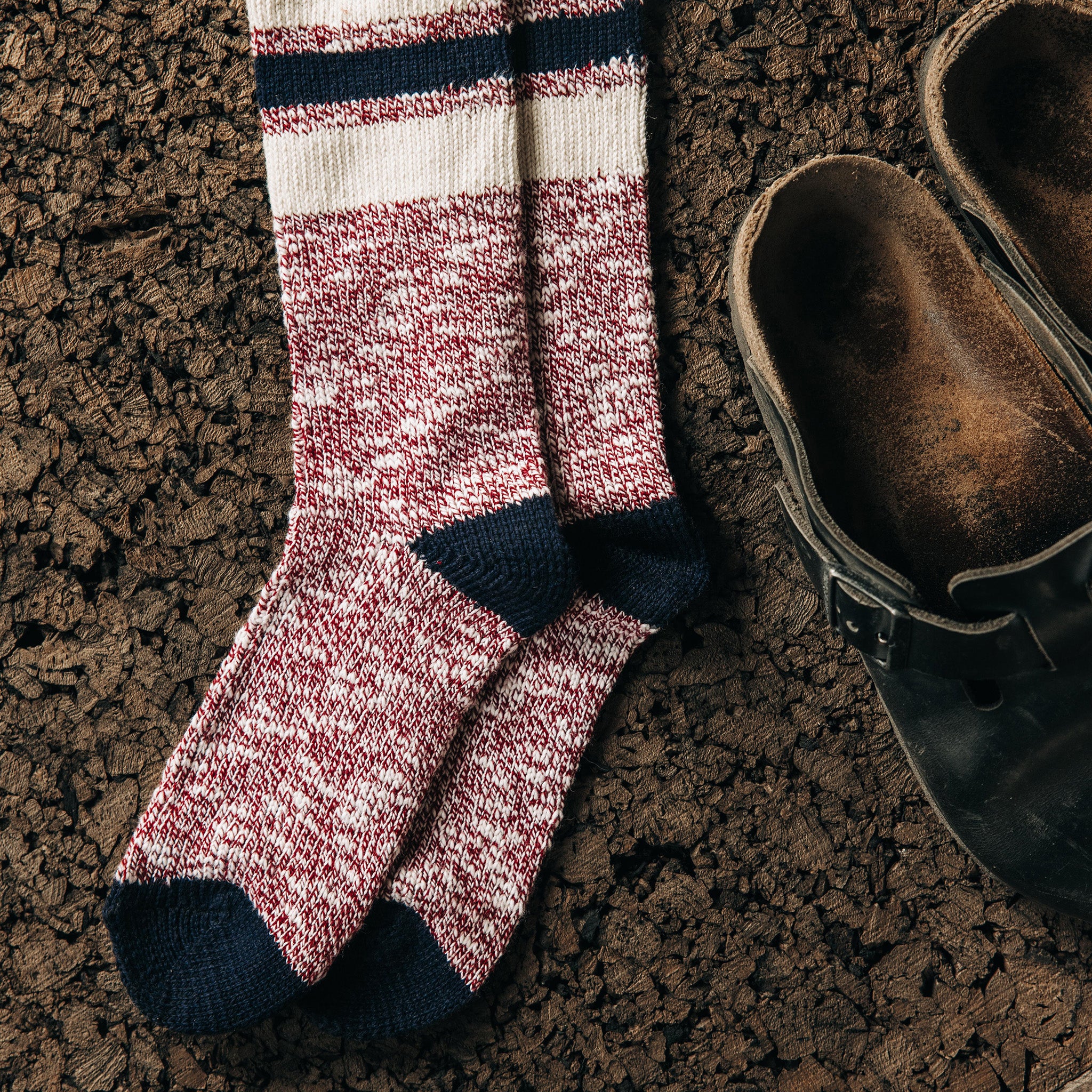 The Camp Sock in Heather Burgundy - Image 2