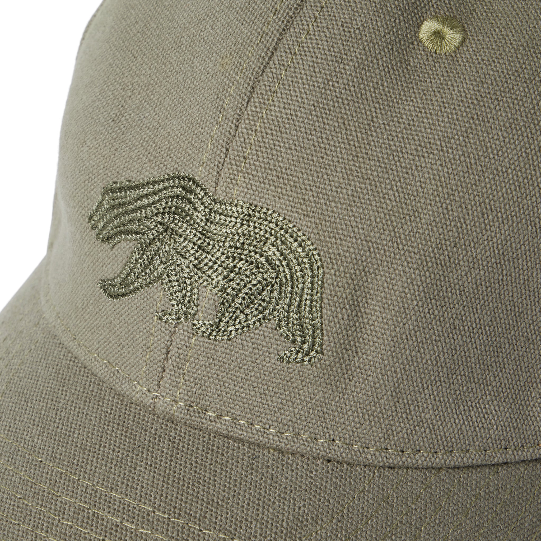 The Canvas Cap in Olive Embroidered Bear - Image 5