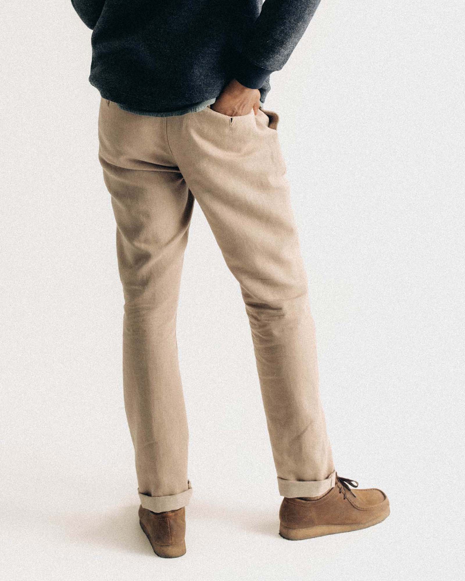 The Carmel Pant in Heather Khaki Cotton Linen - Image 4