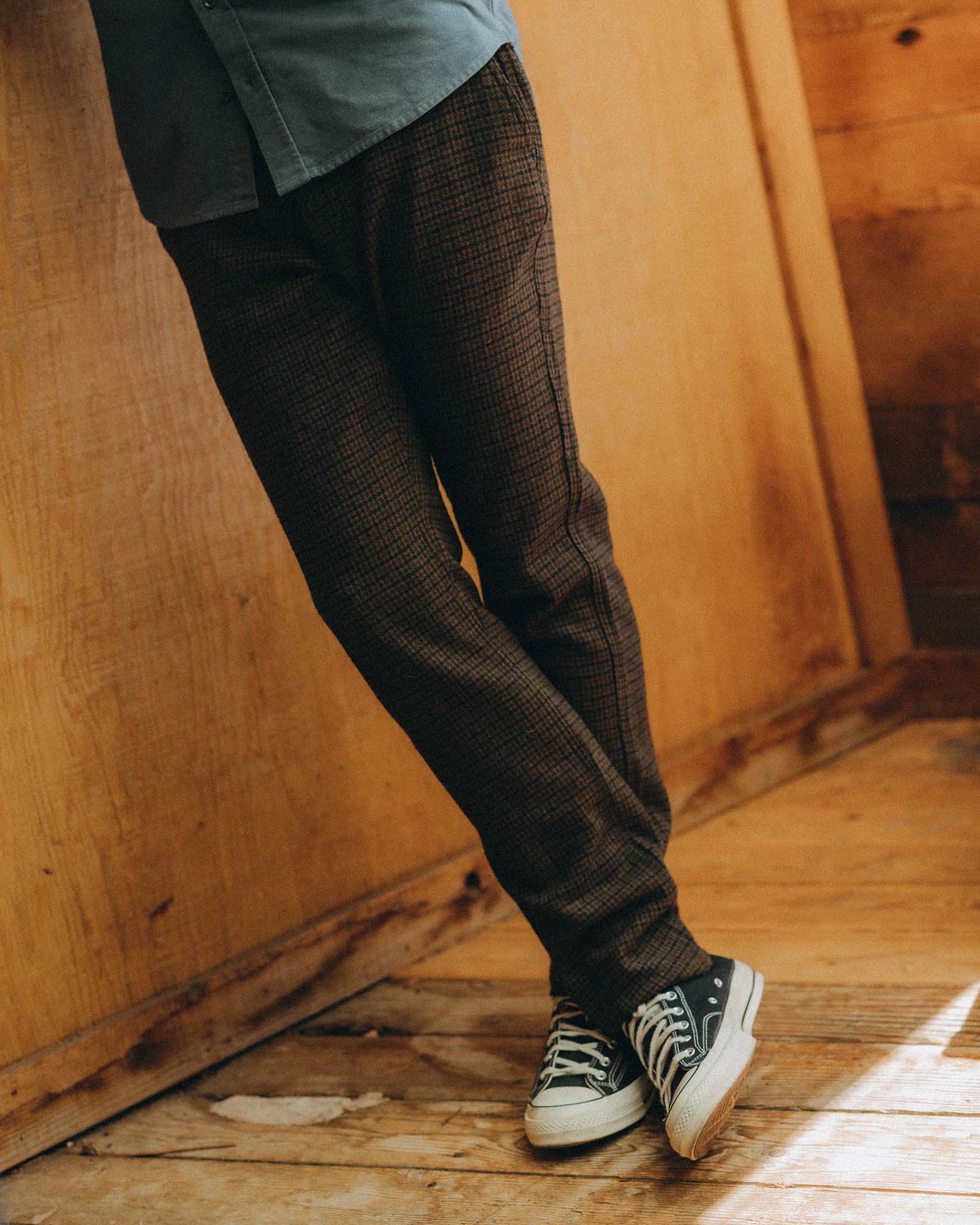 The Carmel Pant in Timber Guncheck Italian Wool - Image 2