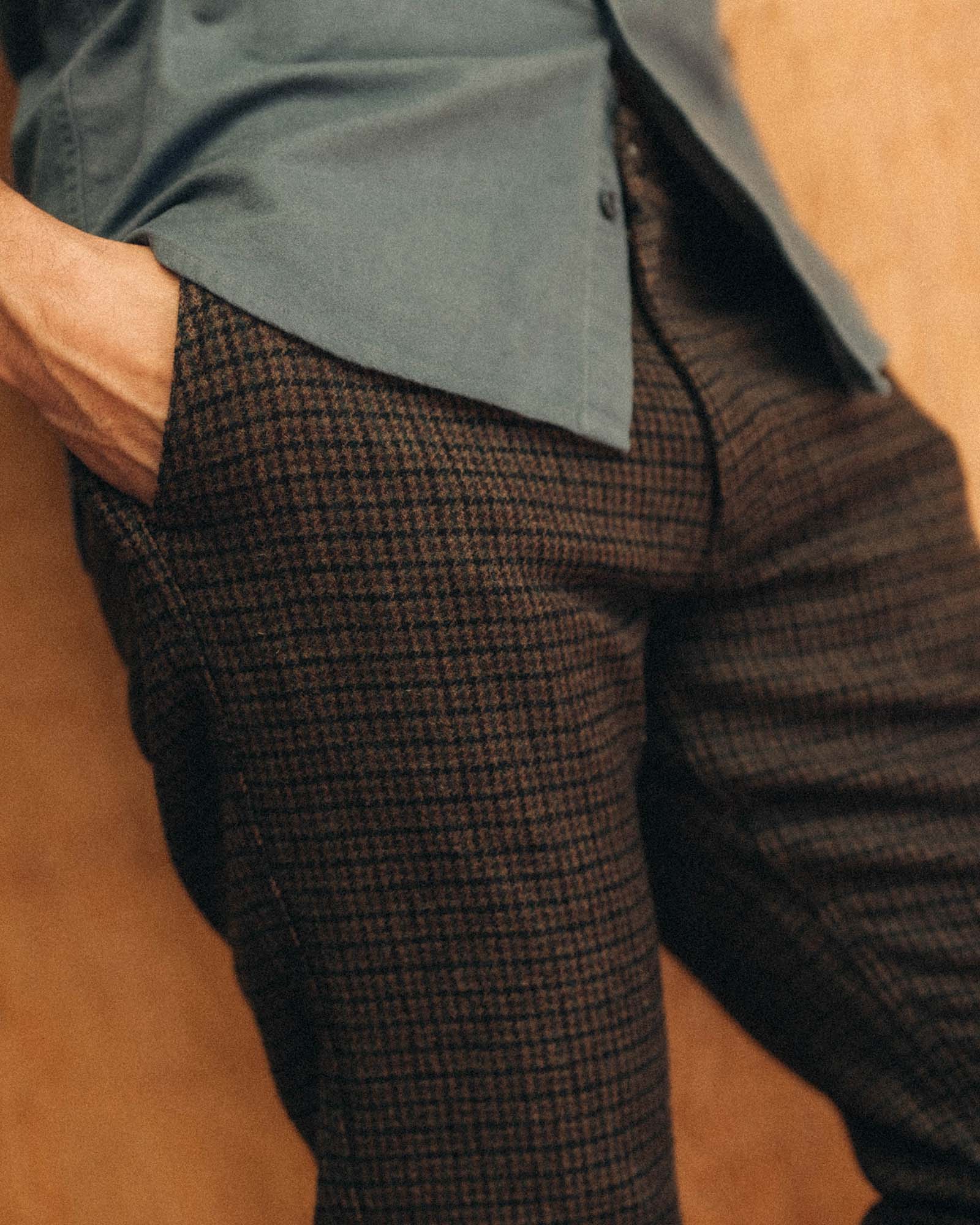 The Carmel Pant in Timber Guncheck Italian Wool - Image 3