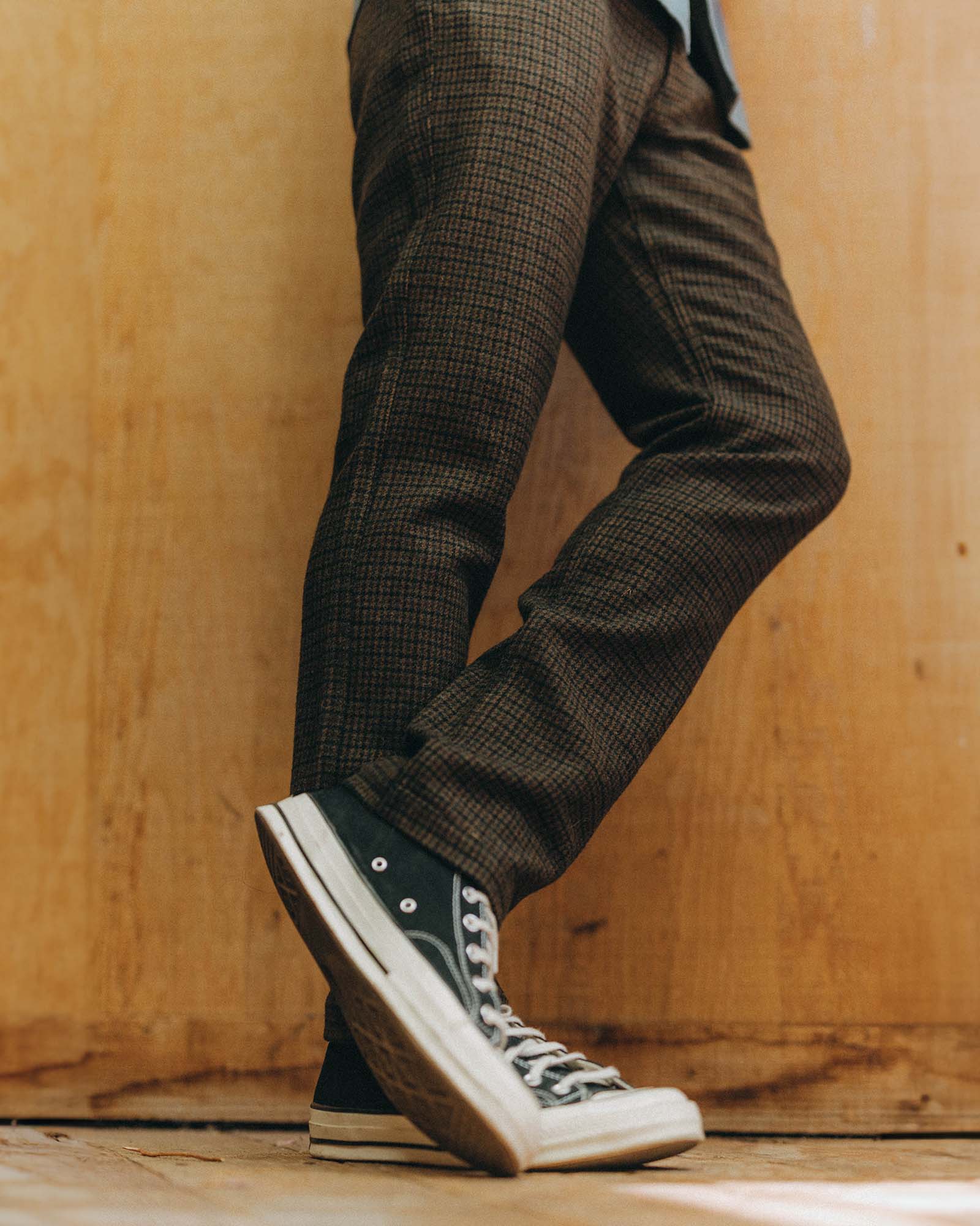 The Carmel Pant in Timber Guncheck Italian Wool - Image 4