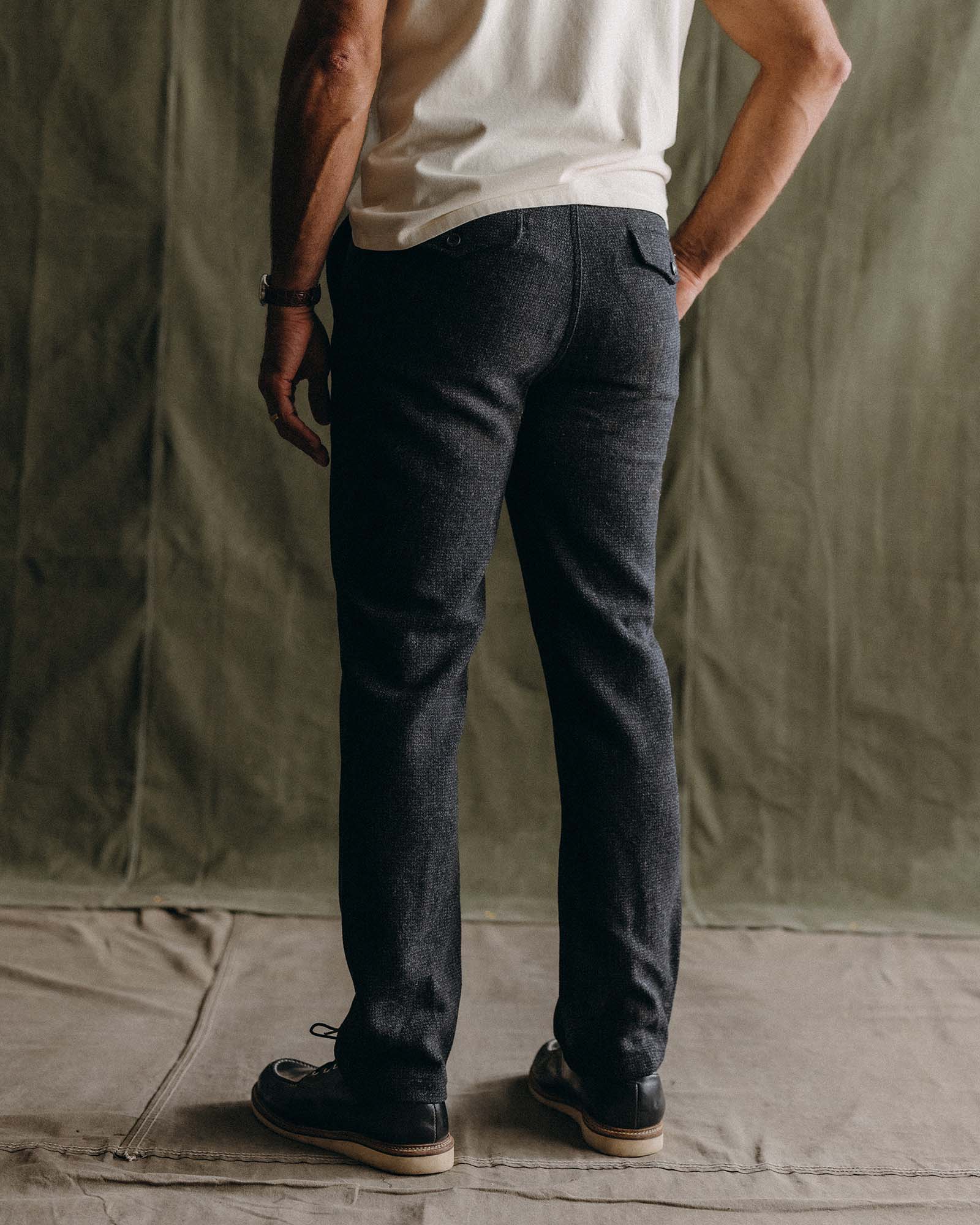 The Carnegie Pant in Heather Charcoal Wool - Image 3