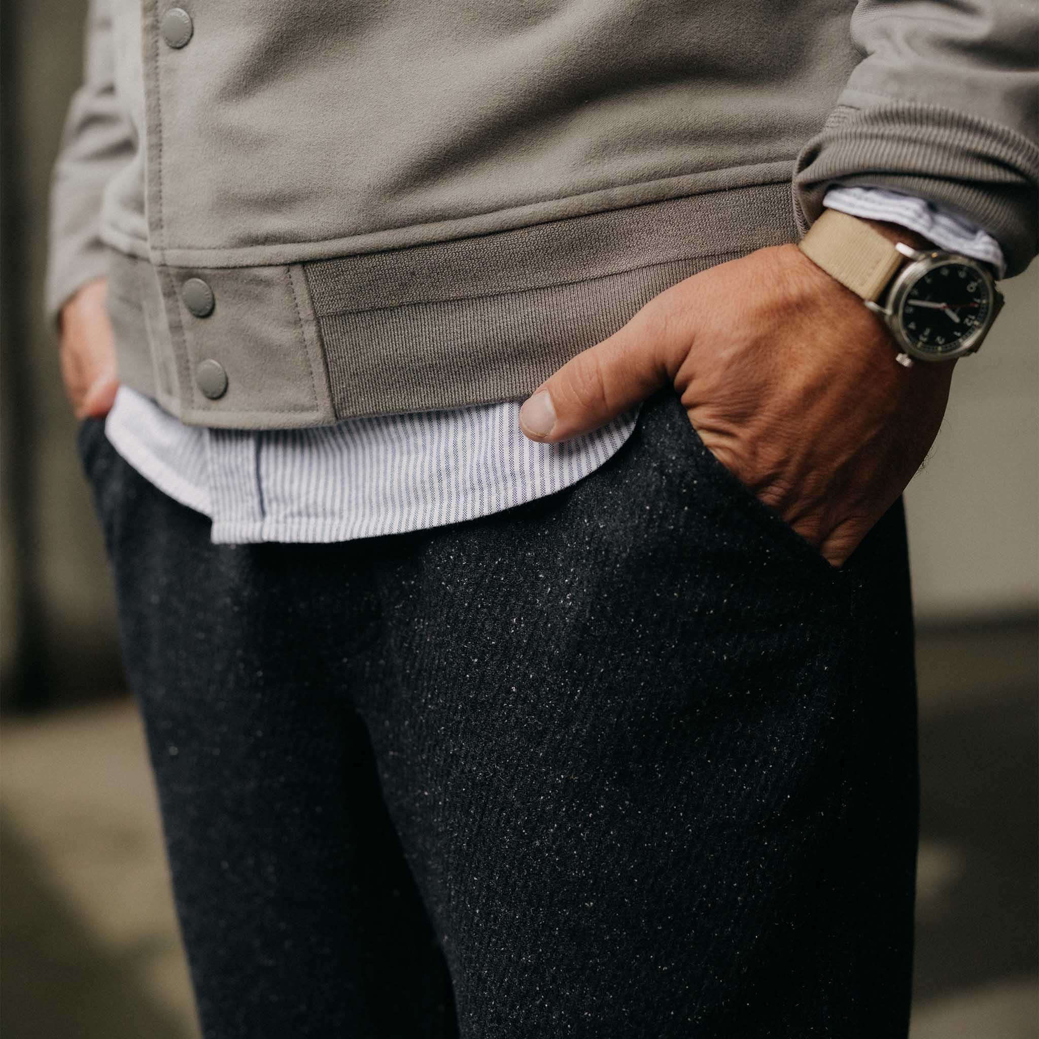 The Carnegie Pant in Navy Nep Wool - Image 3