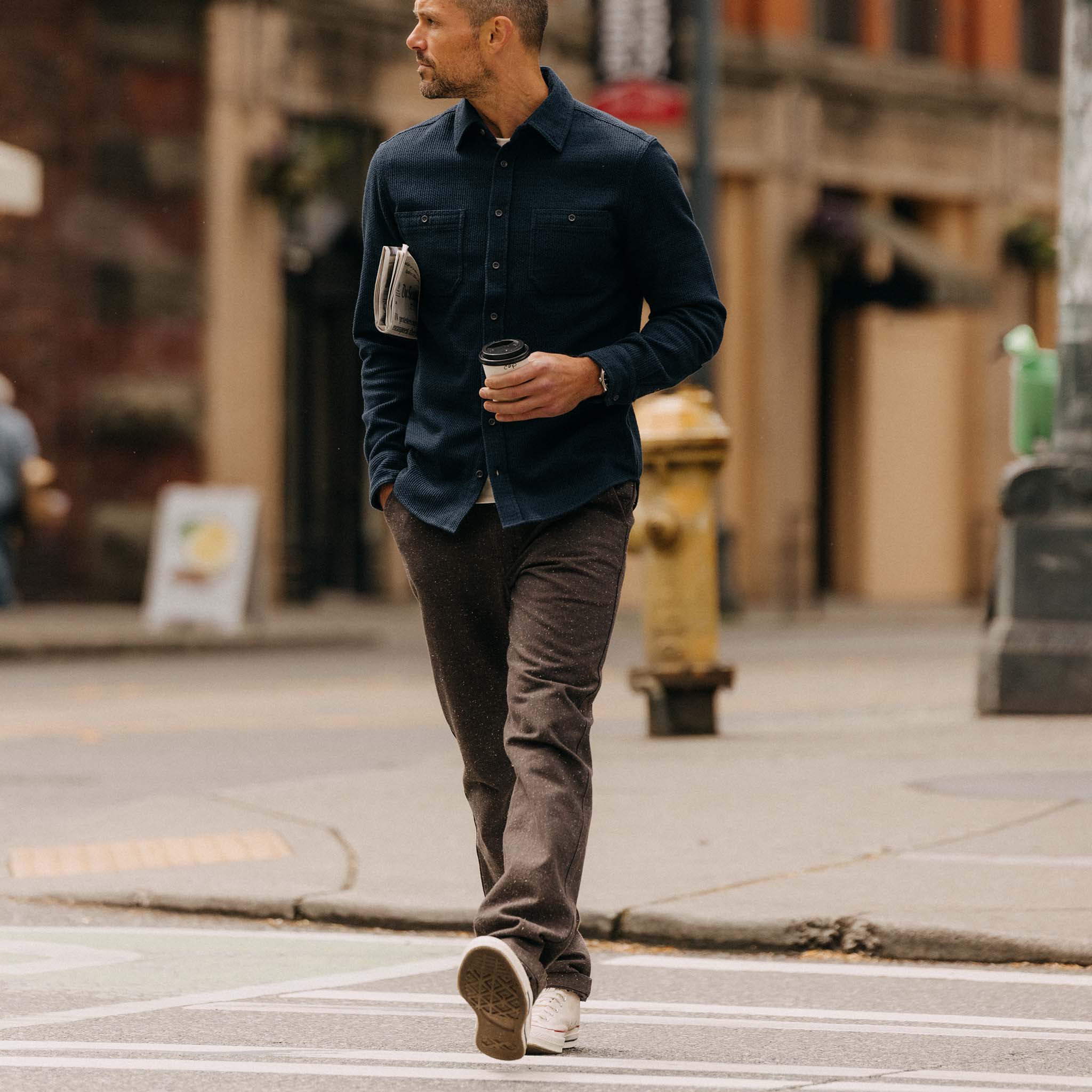 The Carnegie Pant in Peat Nep Herringbone - Image 2