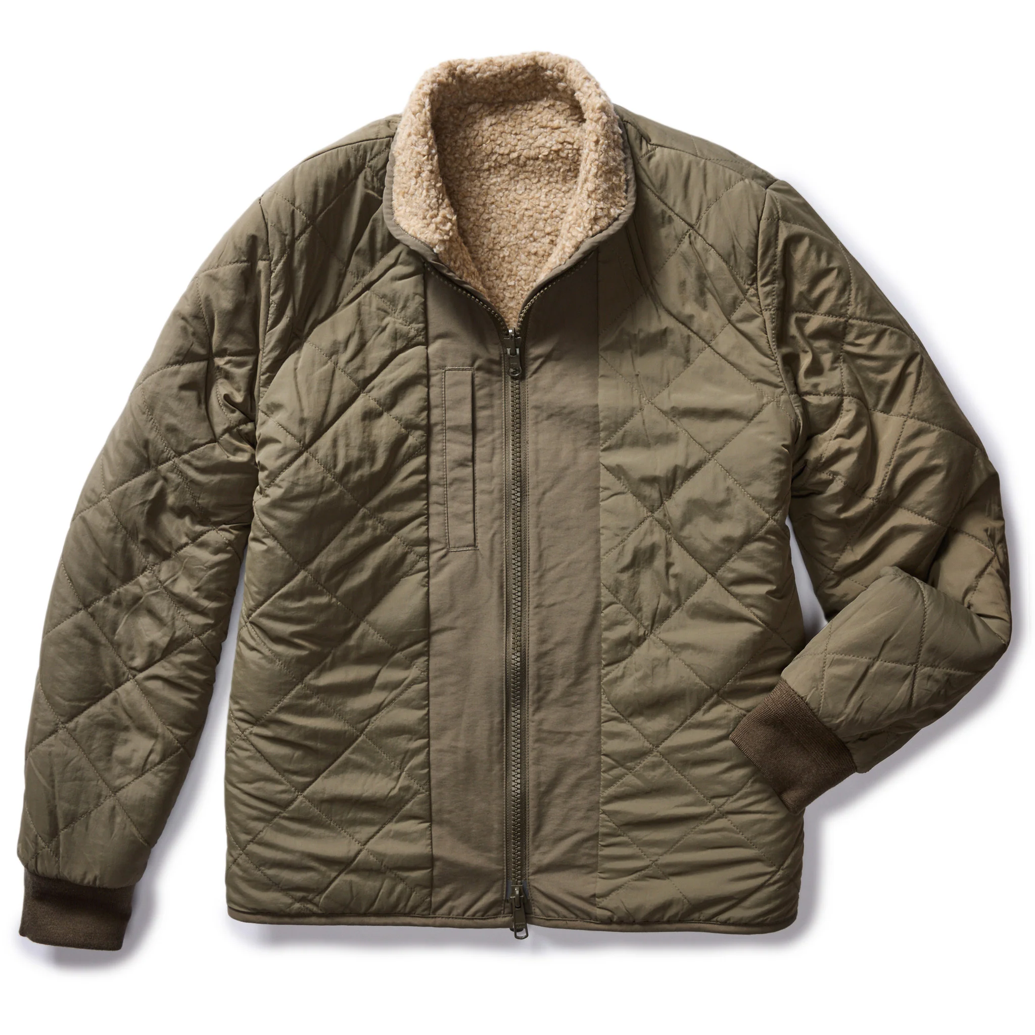 The Carson Jacket in Light Khaki Fleece - Image 6
