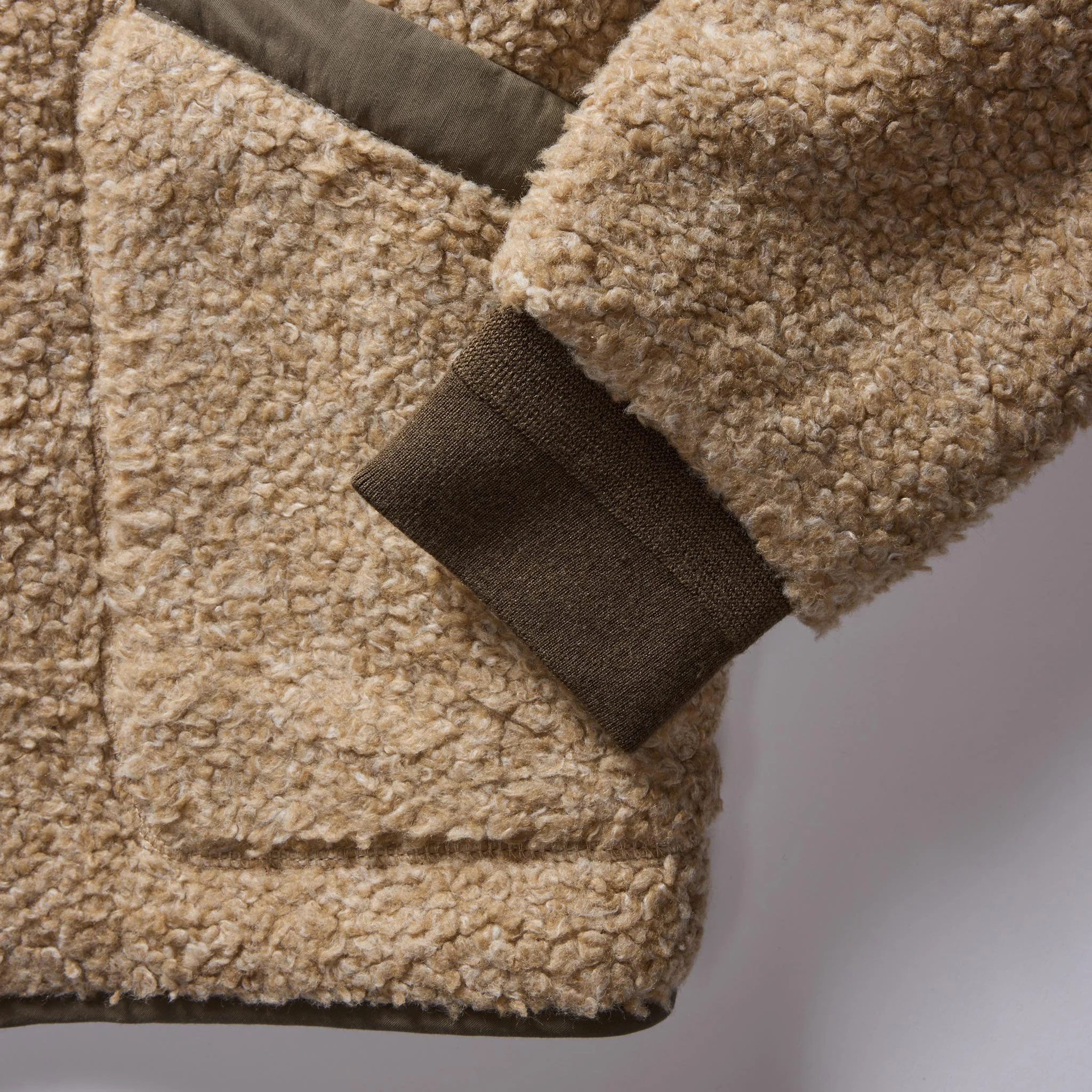 The Carson Jacket in Light Khaki Fleece - Image 8
