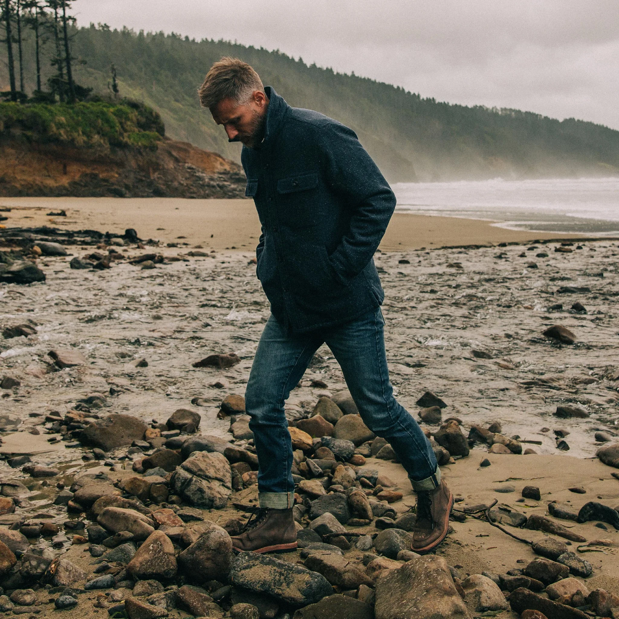 The Chandler Jacket in Navy Donegal - Image 4