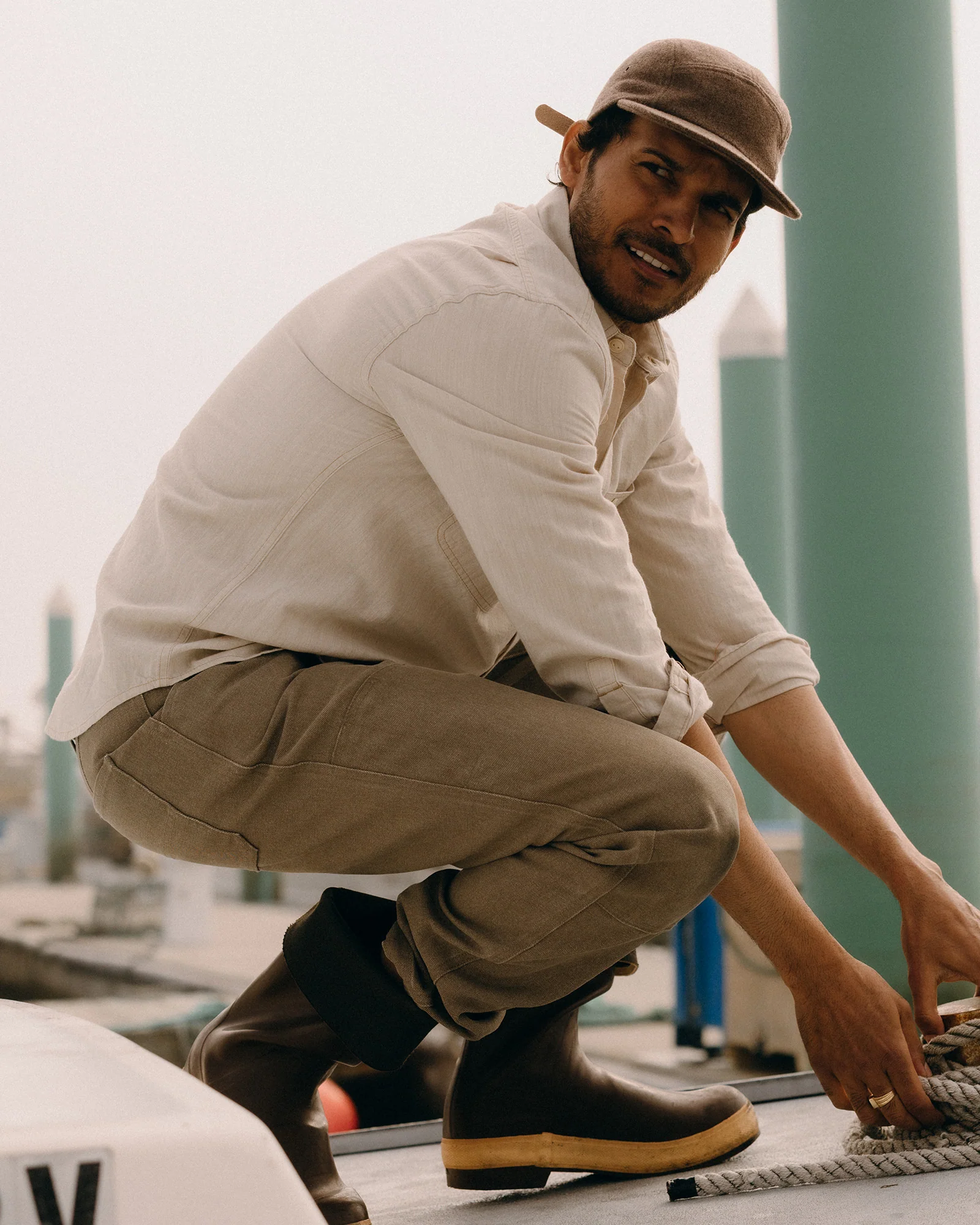 The Chore Pant in Stone Chipped Canvas - Image 3
