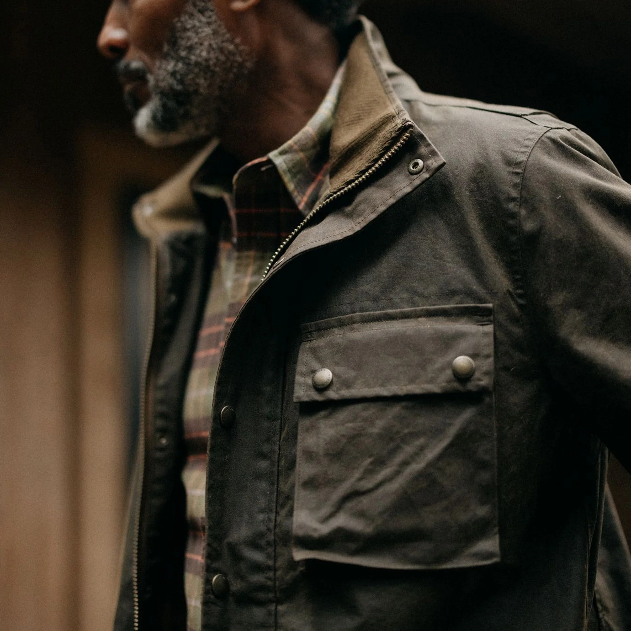 The Clutch Jacket in Soil Waxed Canvas - Image 3