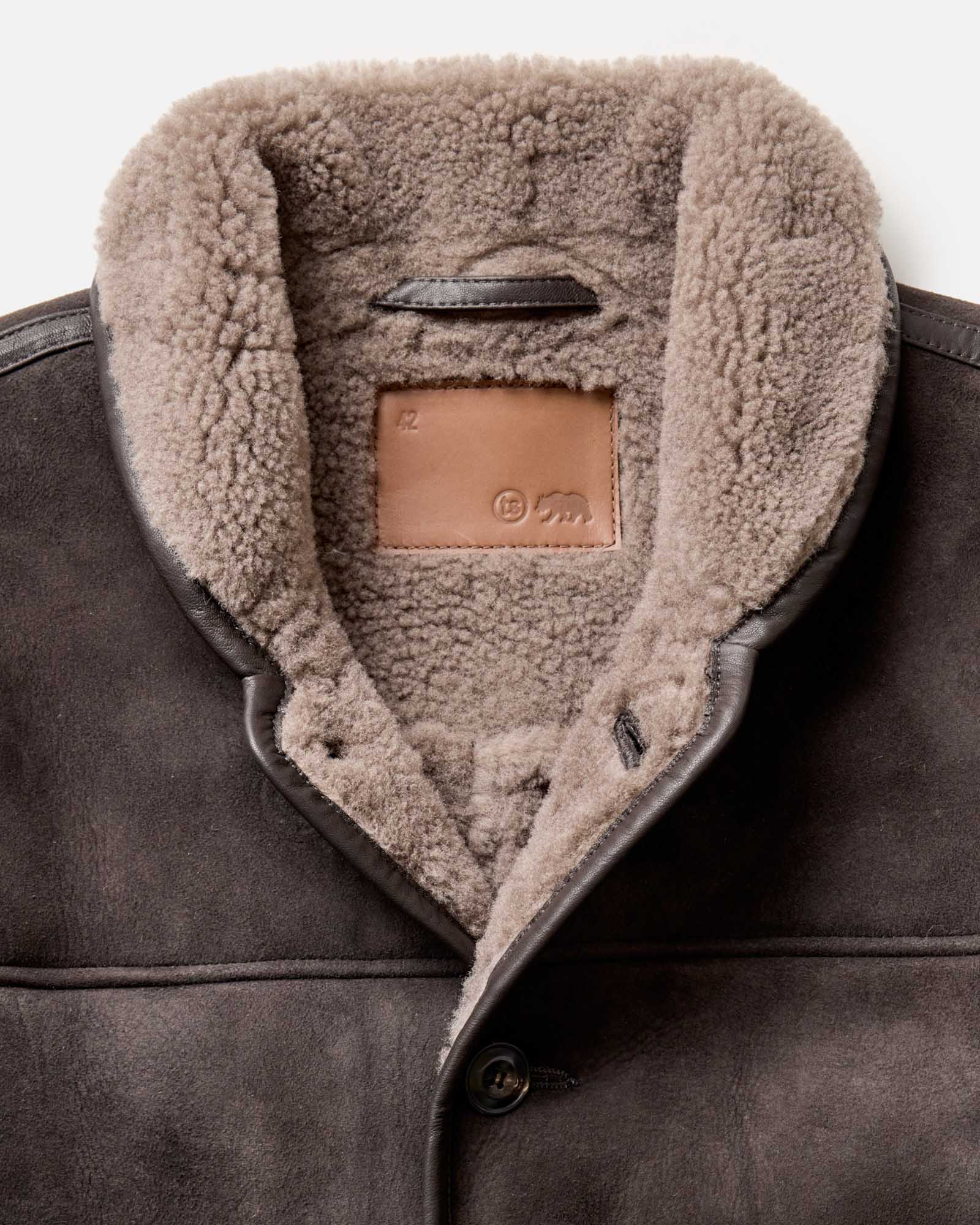 The Coleman Jacket in Dark Chocolate Shearling Suede - Image 6