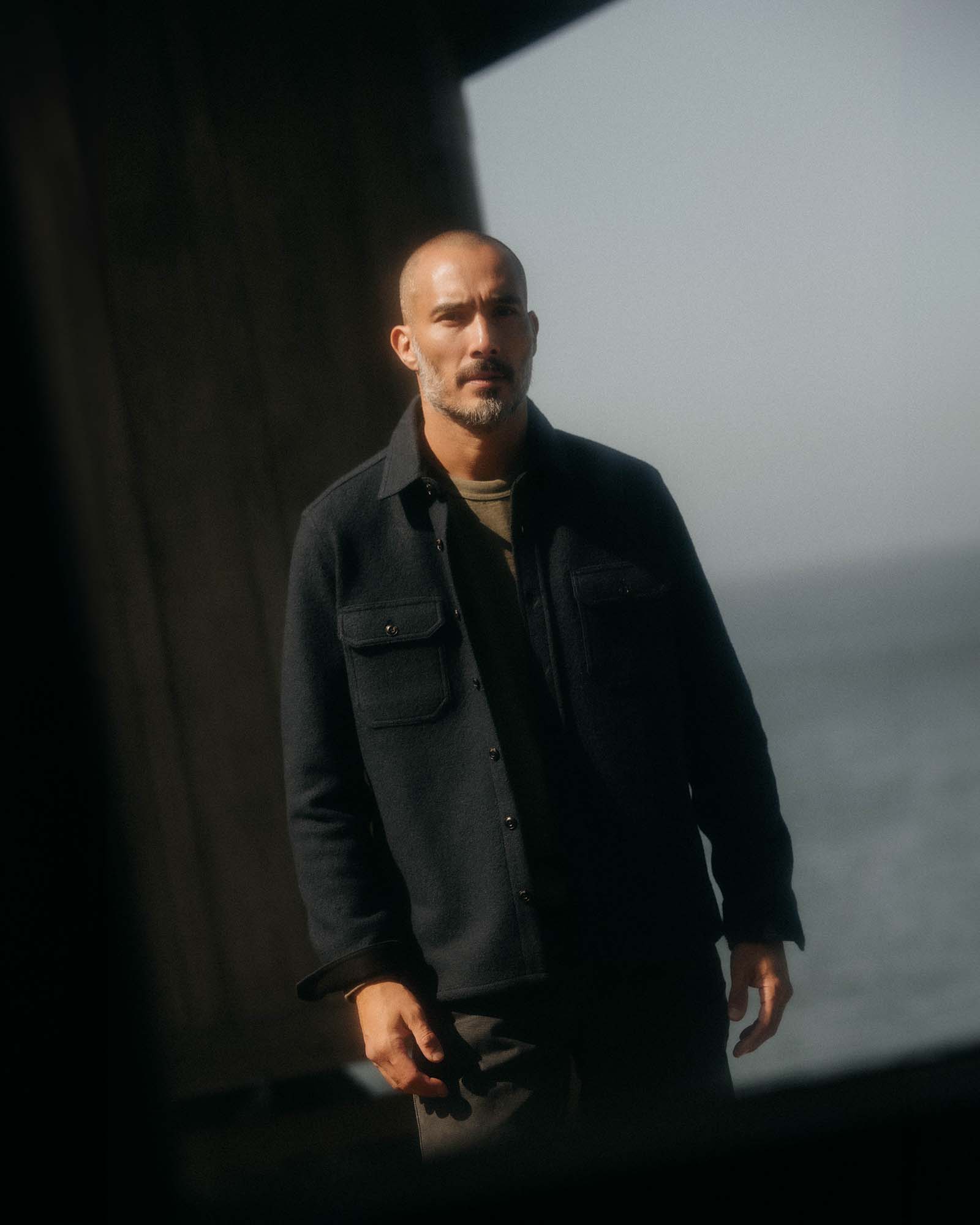 The Connor Overshirt in Dark Navy Boucle - Image 4