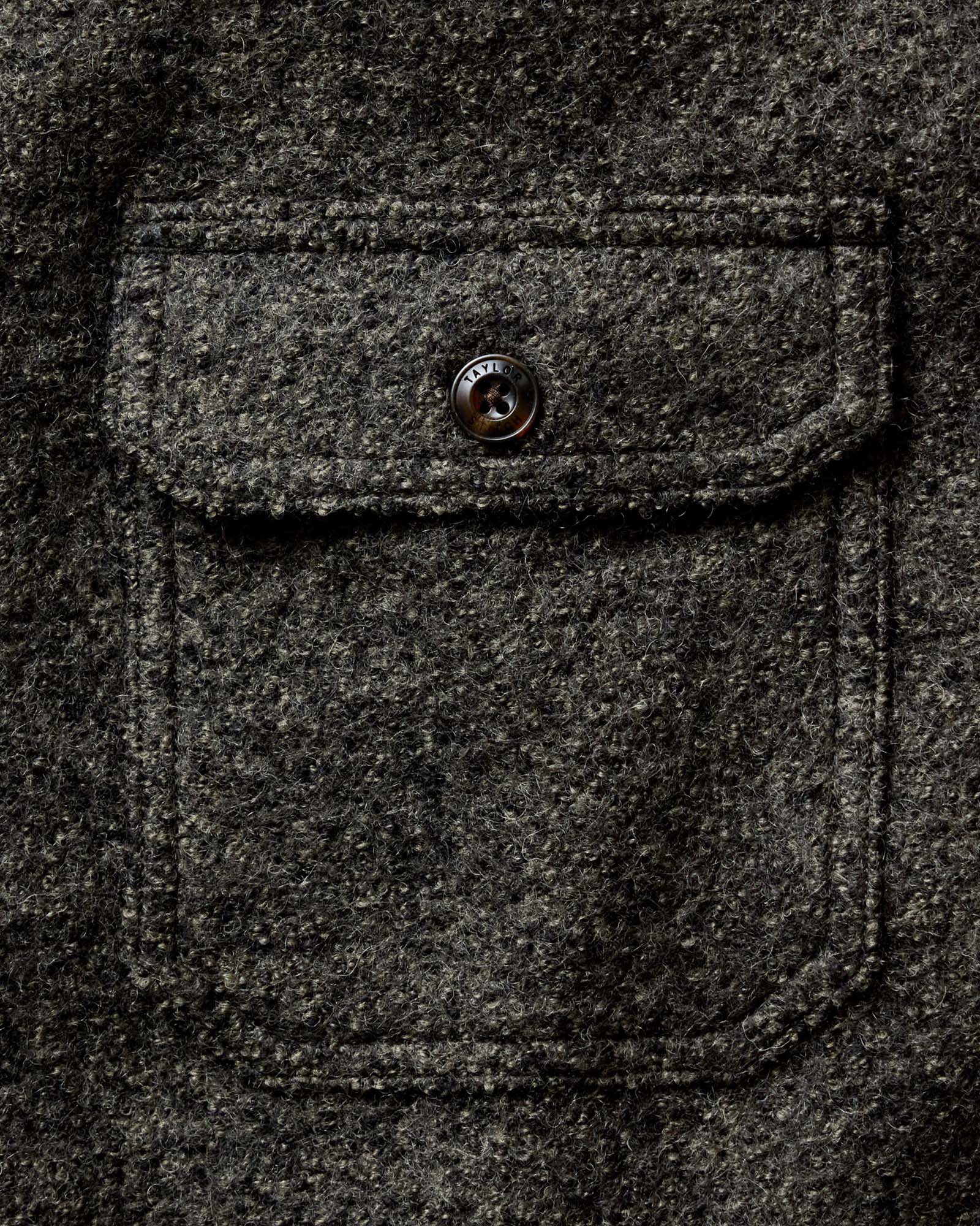 The Connor Overshirt in Heather Olive Boucle - Image 5