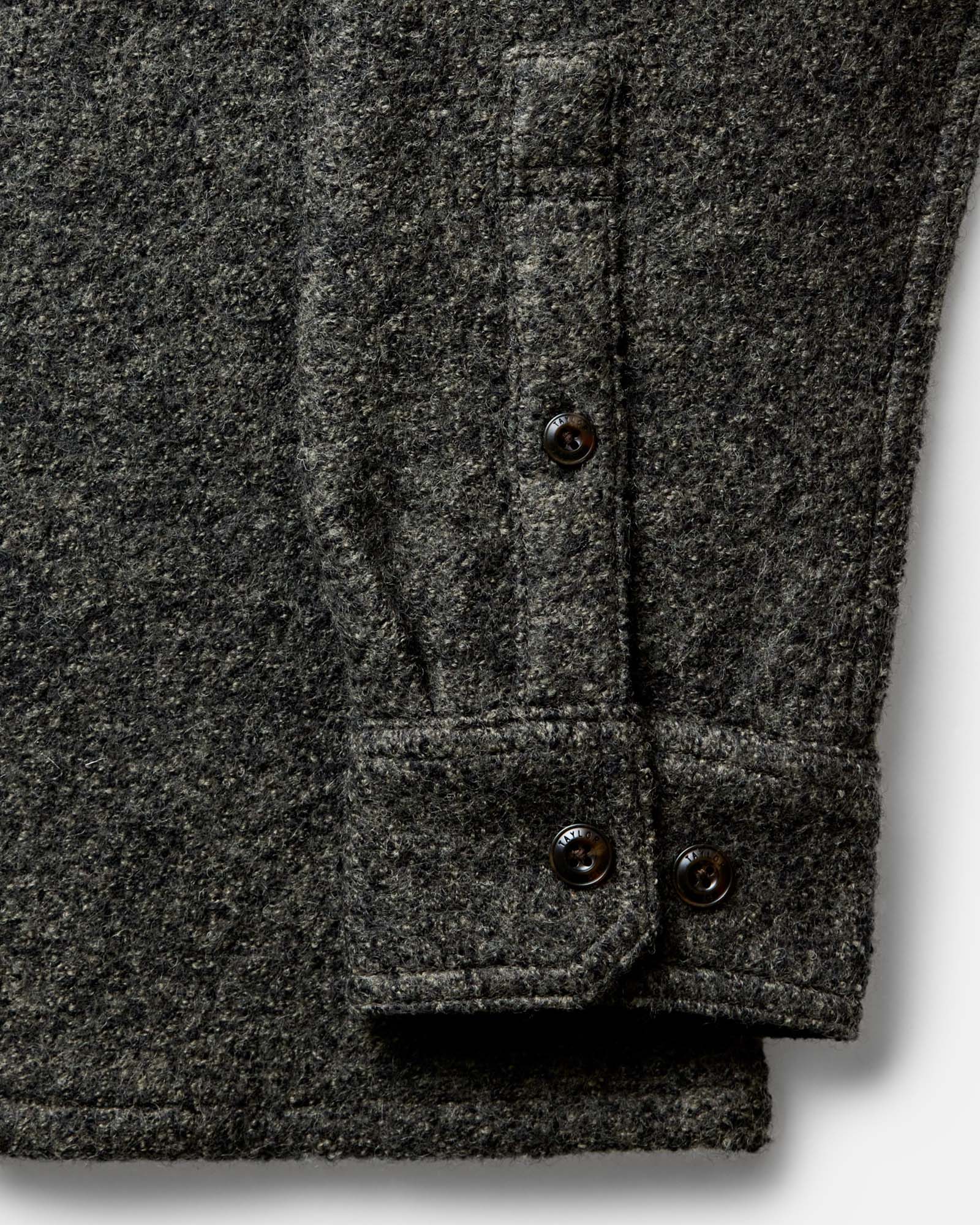 The Connor Overshirt in Heather Olive Boucle - Image 6