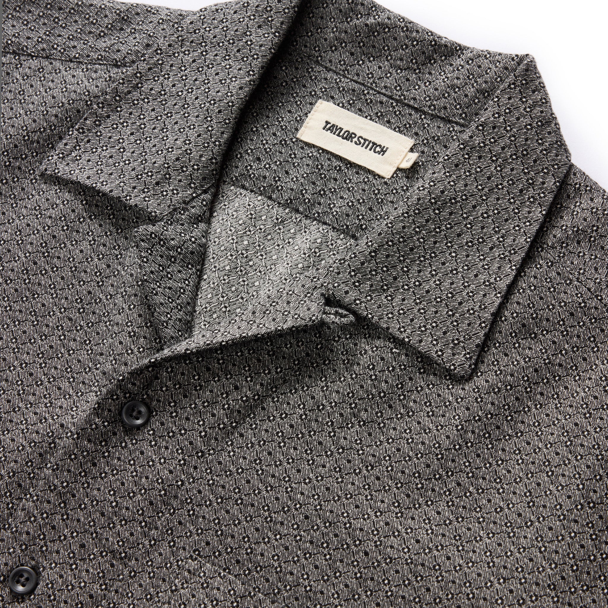 The Conrad Shirt in Black Indigo Jacquard Floral - Image 5
