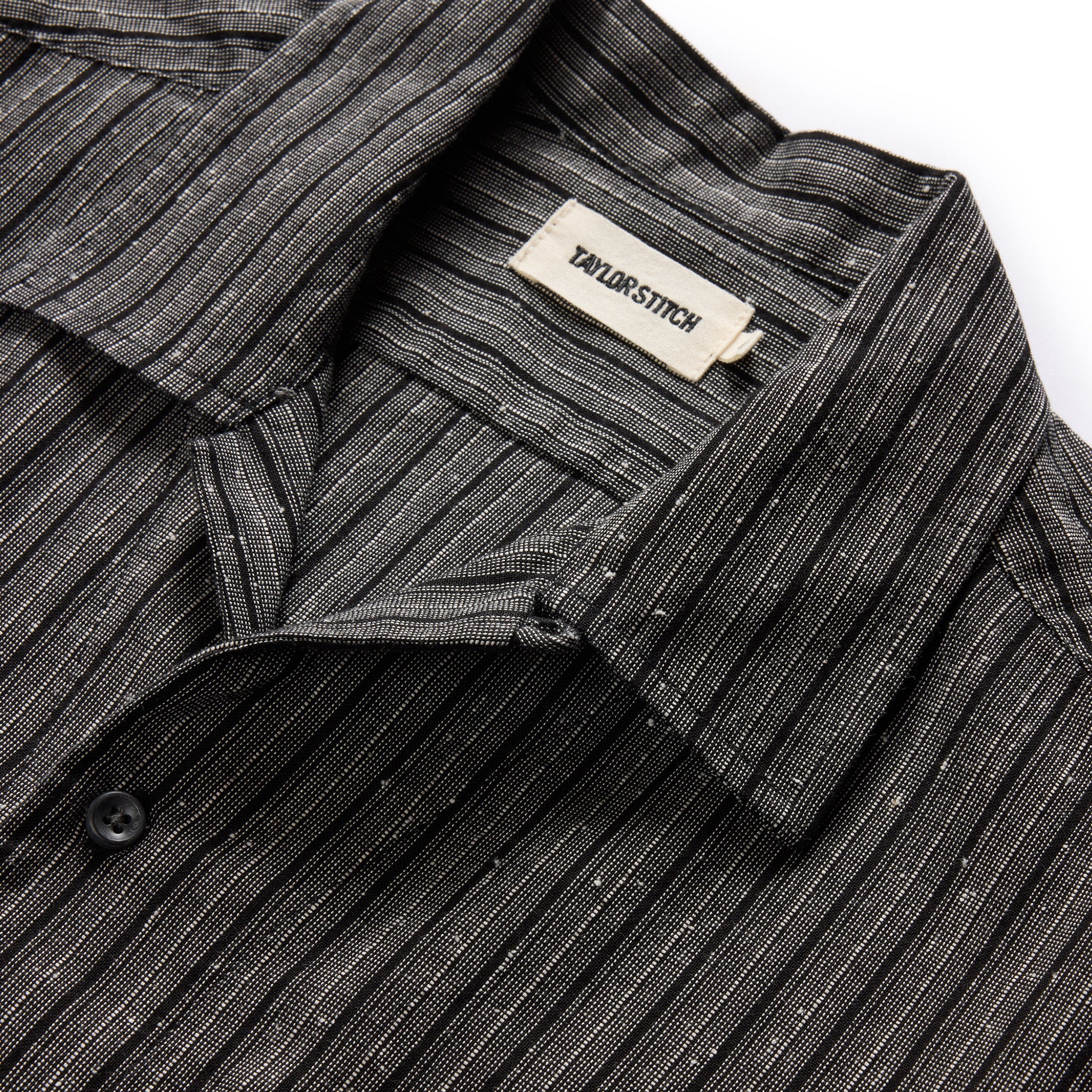The Conrad Shirt in Black Indigo Slub Stripe - Image 5