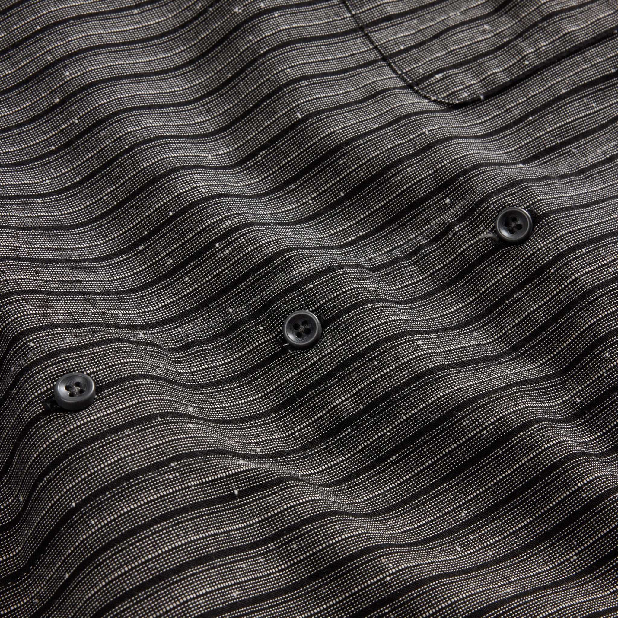 The Conrad Shirt in Black Indigo Slub Stripe - Image 6