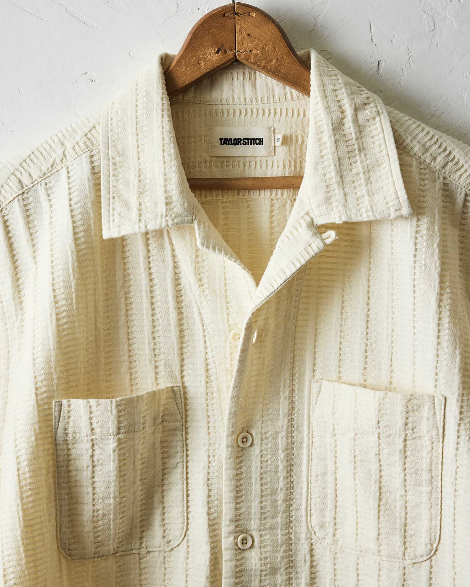 The Conrad Shirt in Vintage White Dobby Stripe - Image 5