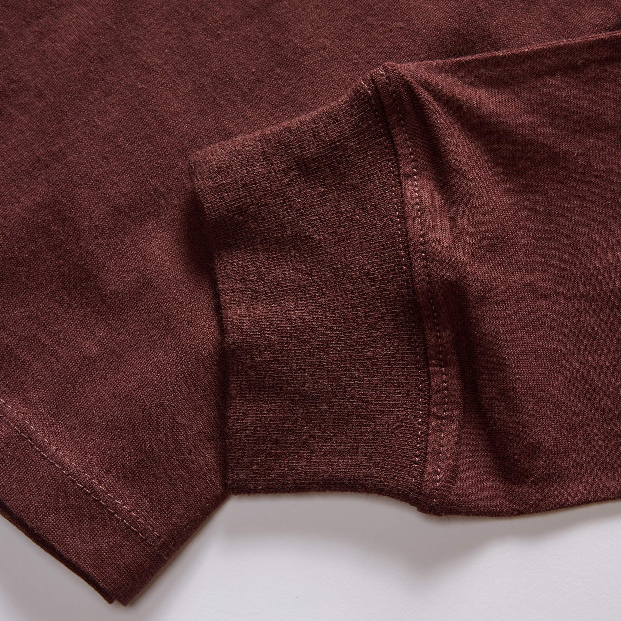 The Cotton Hemp Long Sleeve Tee in Burgundy - Image 5