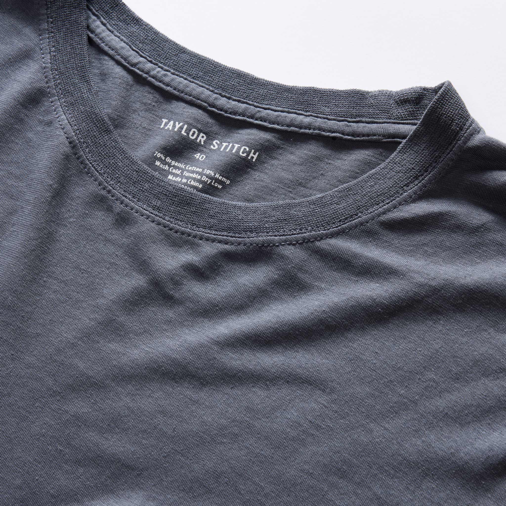 The Cotton Hemp Long Sleeve Tee in Navy - Image 6