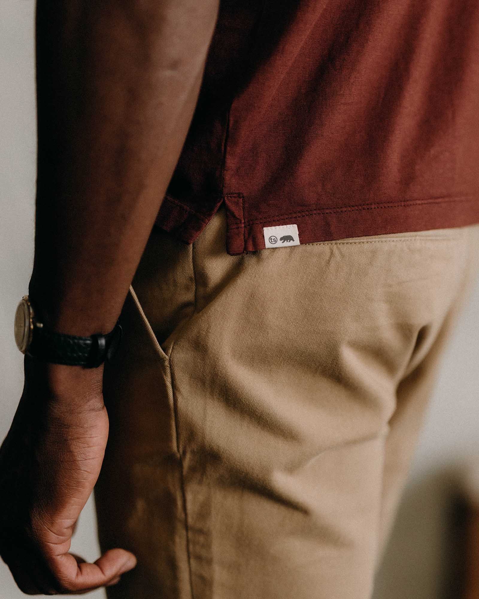 The Cotton Hemp Polo in Black Cherry - Image 4