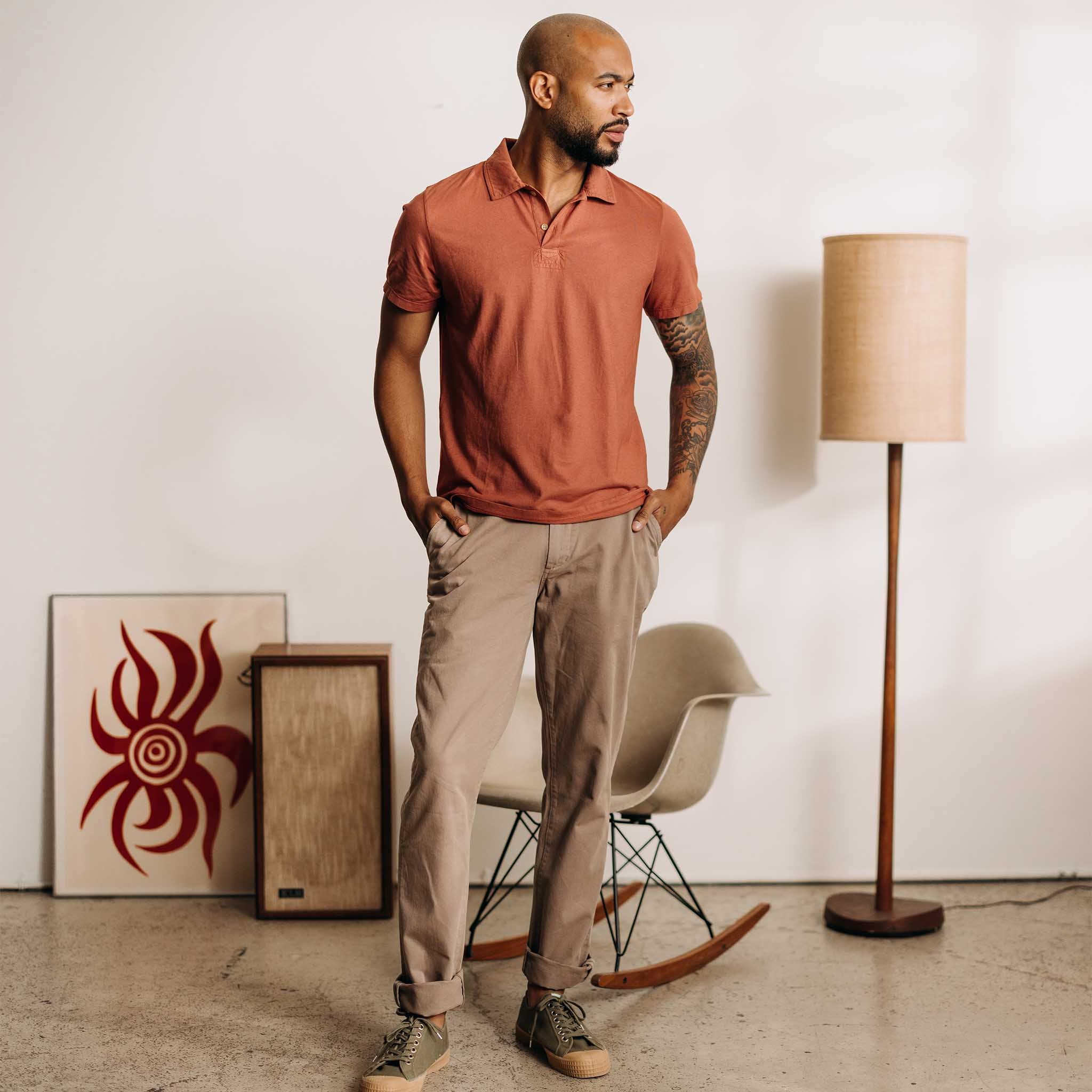 The Cotton Hemp Polo in Fired Clay - Image 2