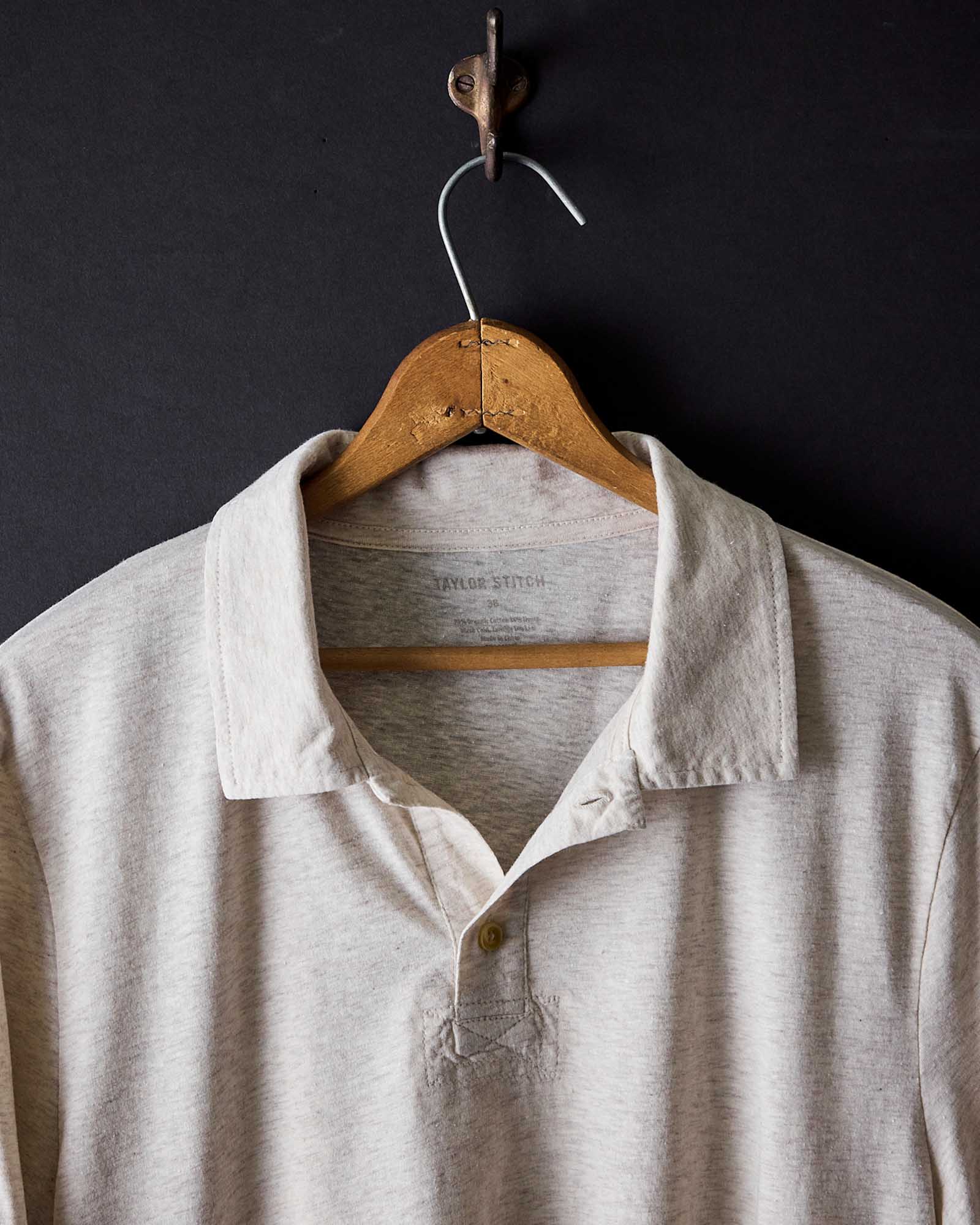 The Cotton Hemp Polo in Heather Oat - Image 5