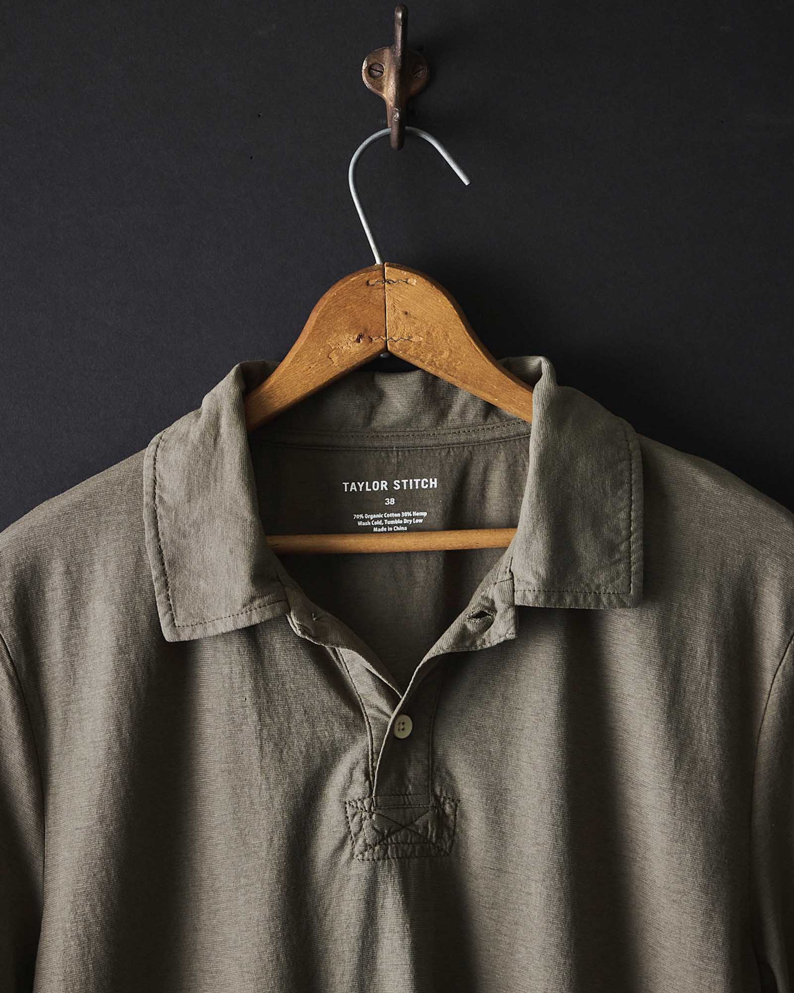 The Cotton Hemp Polo in Olive - Image 6