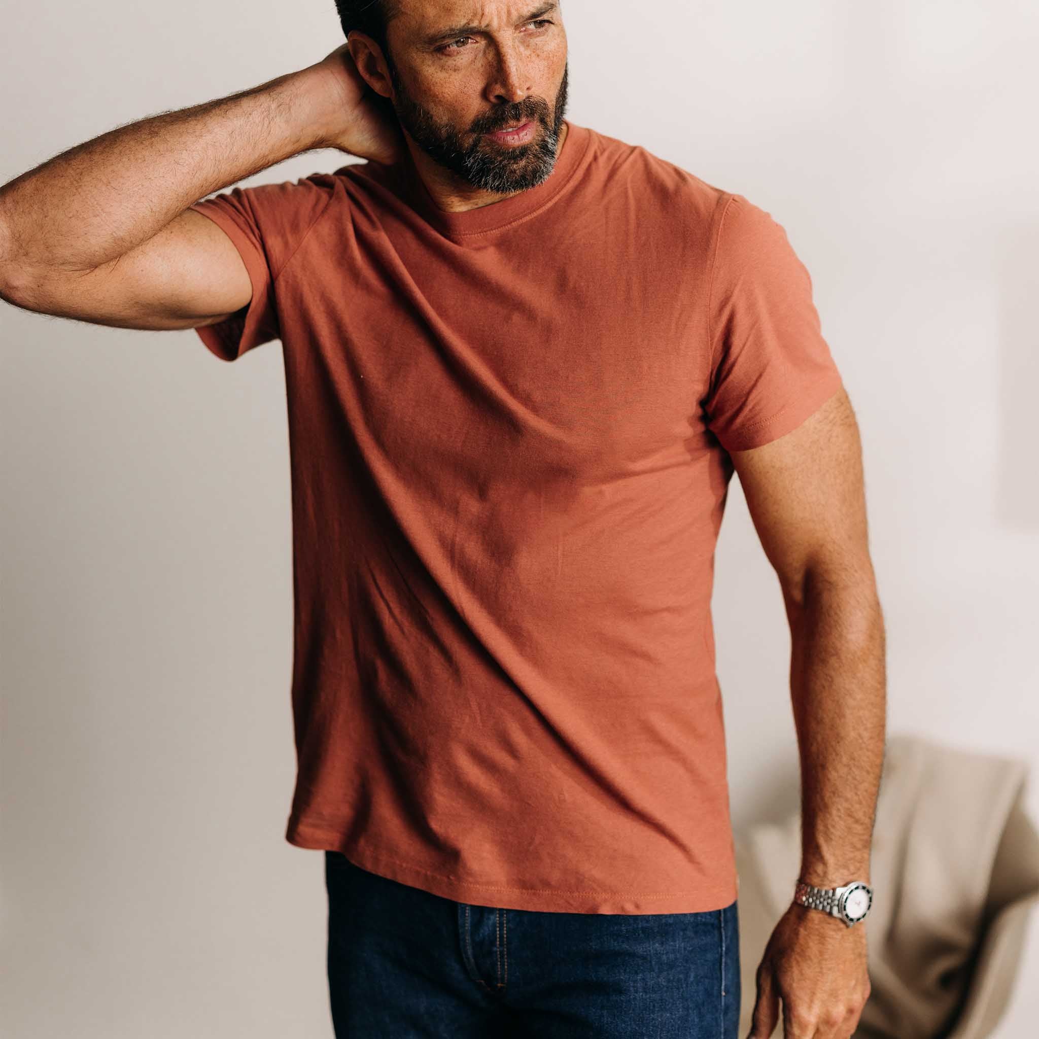 The Cotton Hemp Tee in Fired Clay - Image 4