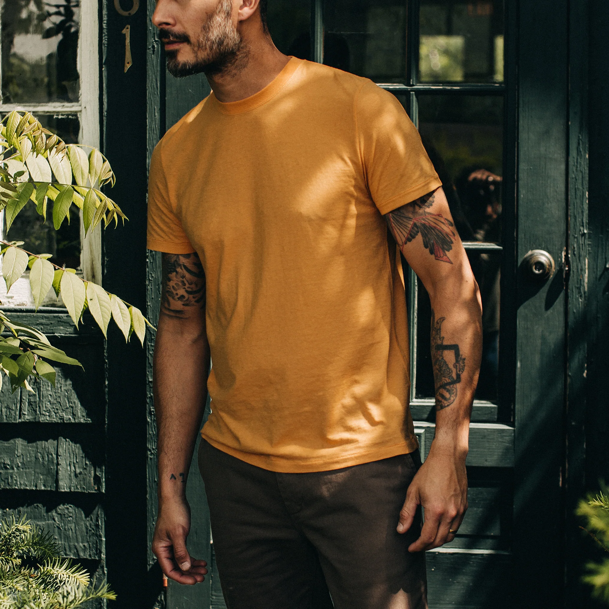 The Cotton Hemp Tee in Mustard - Image 4