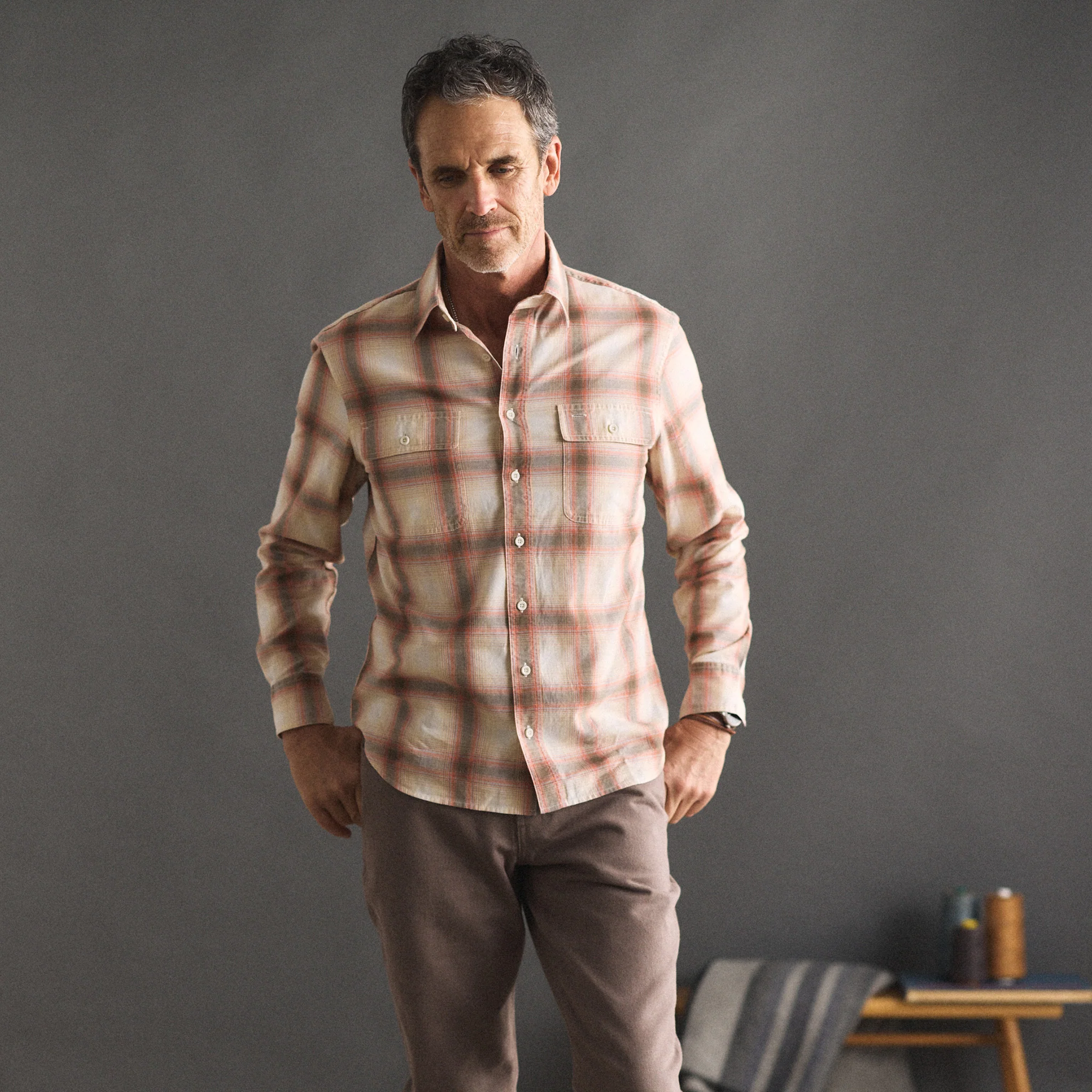 The Craftsman Shirt in Brick Shadow Plaid - Image 2