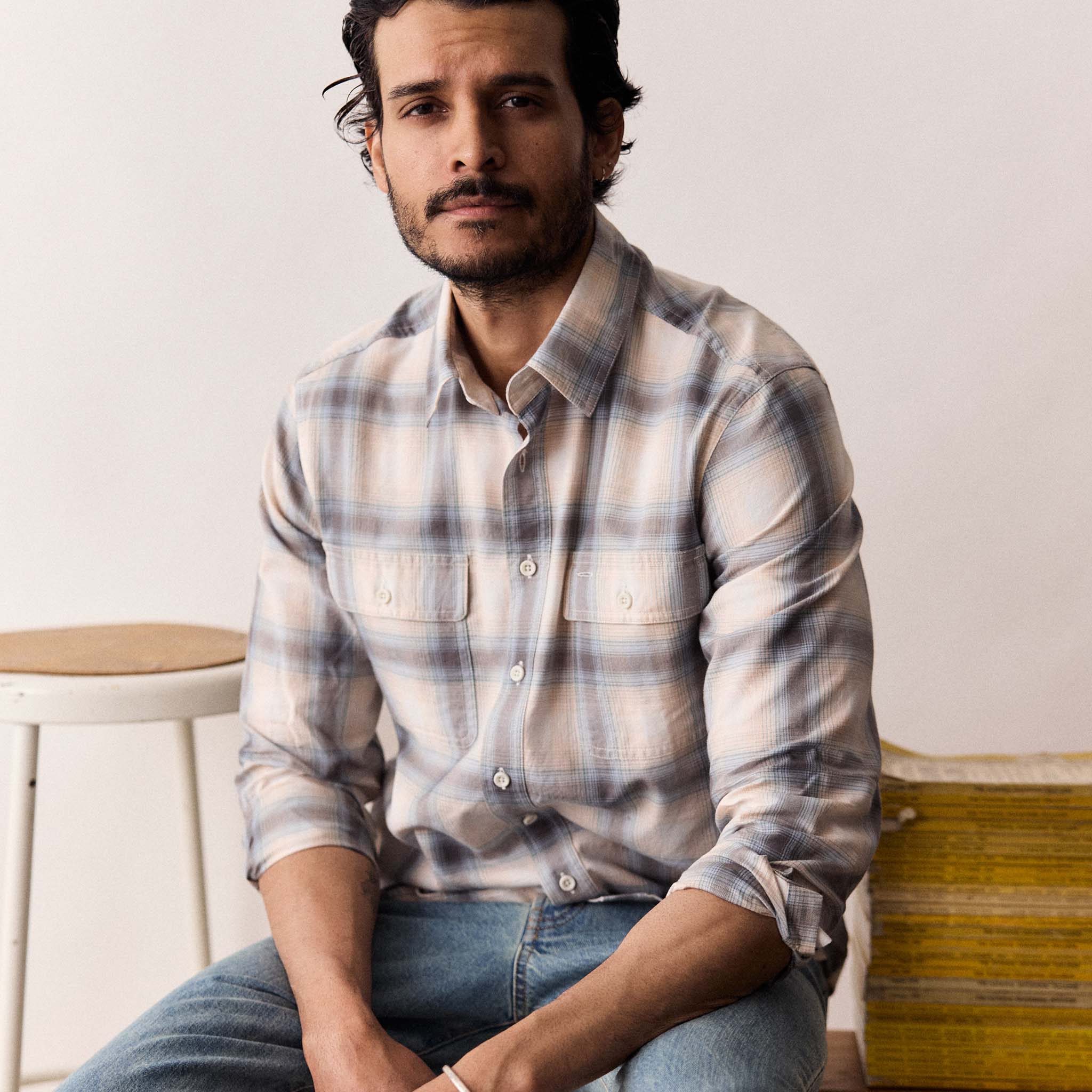 The Craftsman Shirt in Sky Shadow Plaid - Image 3