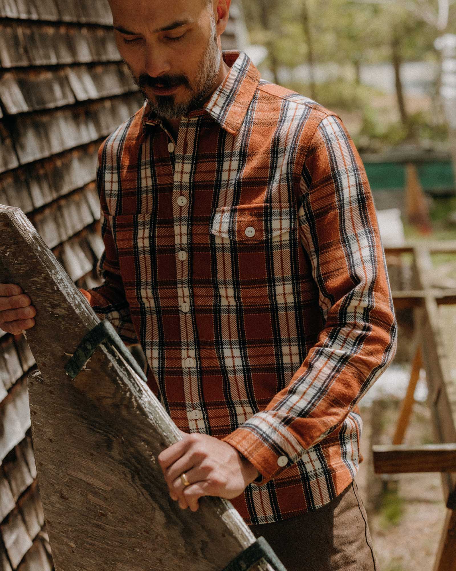 The Crater Shirt in Brick Plaid - Image 2