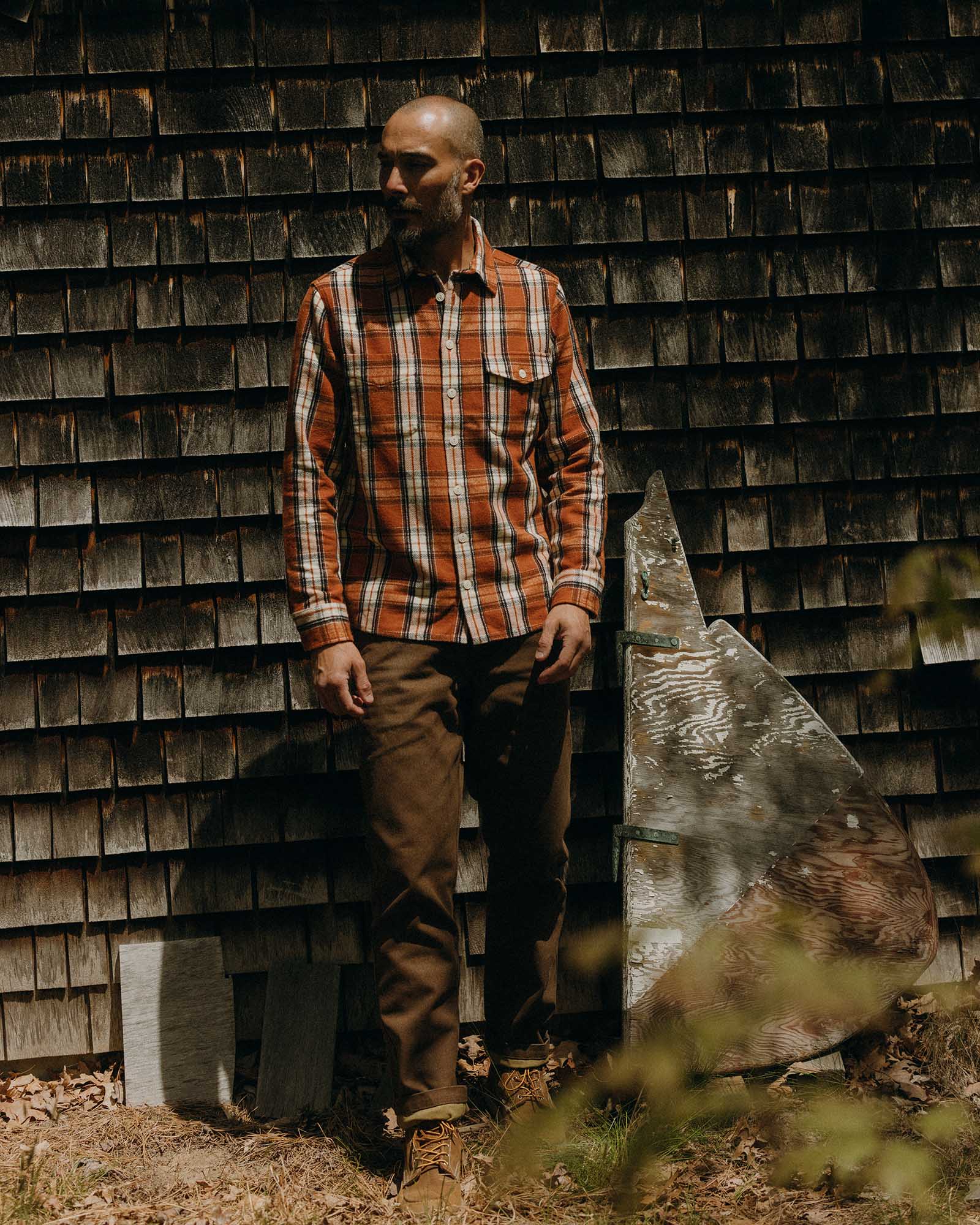 The Crater Shirt in Brick Plaid - Image 4