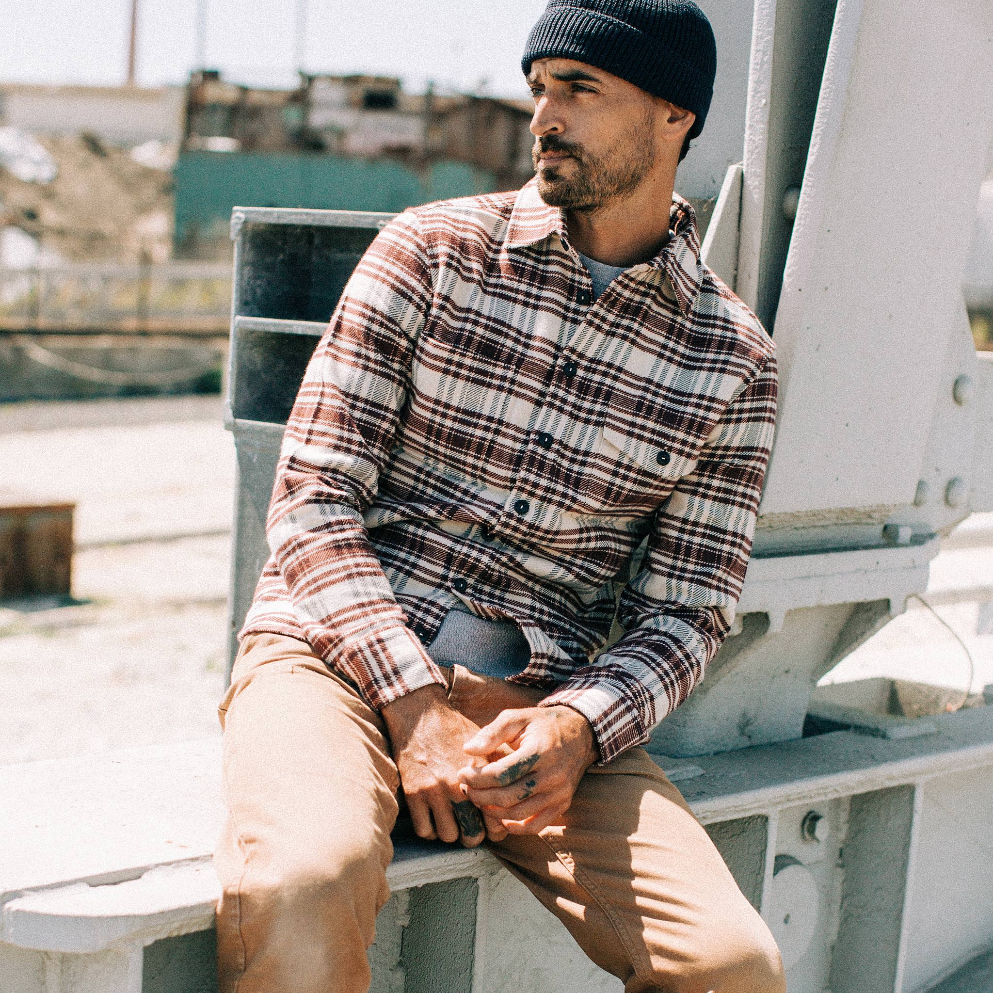 The Crater Shirt in Ivory Plaid - Image 2