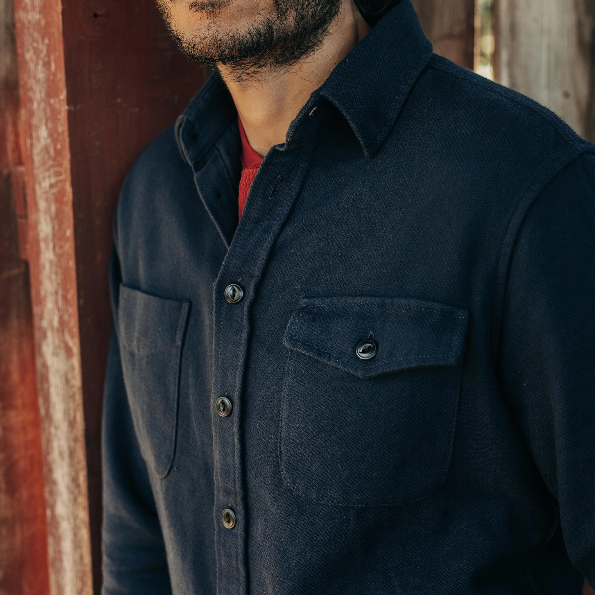 The Crater Shirt in Navy Twill - Image 3