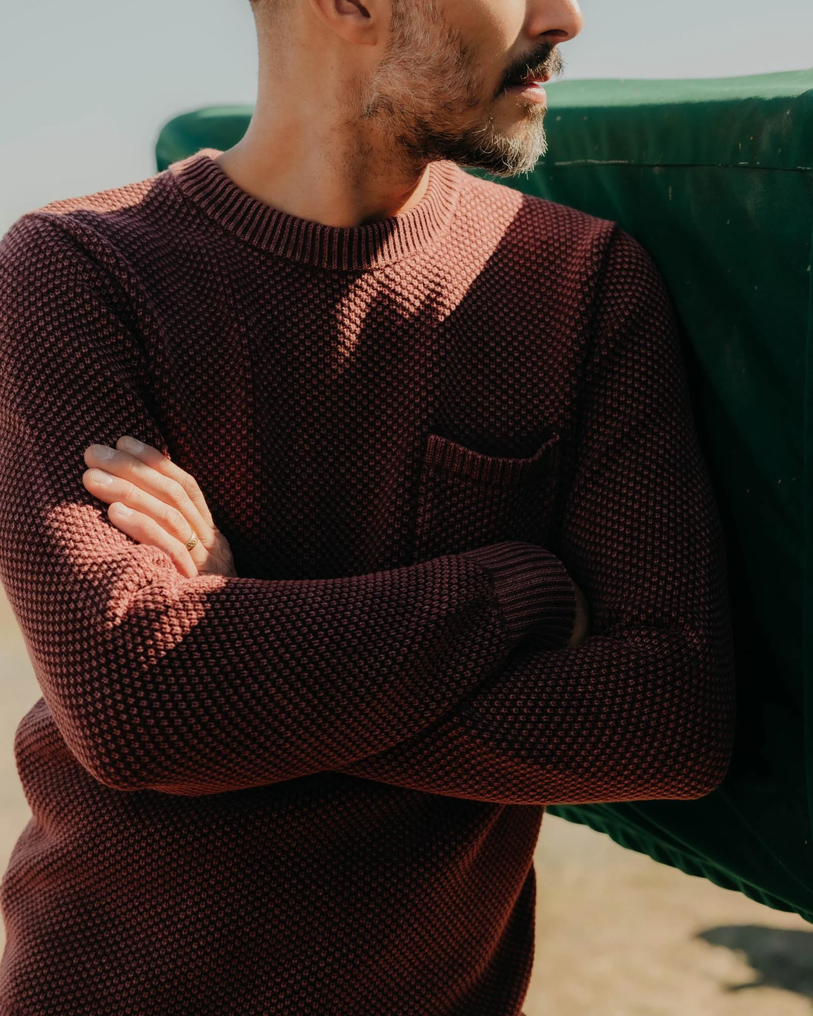 The Crawford Crew Sweater in Dried Cherry - Image 3