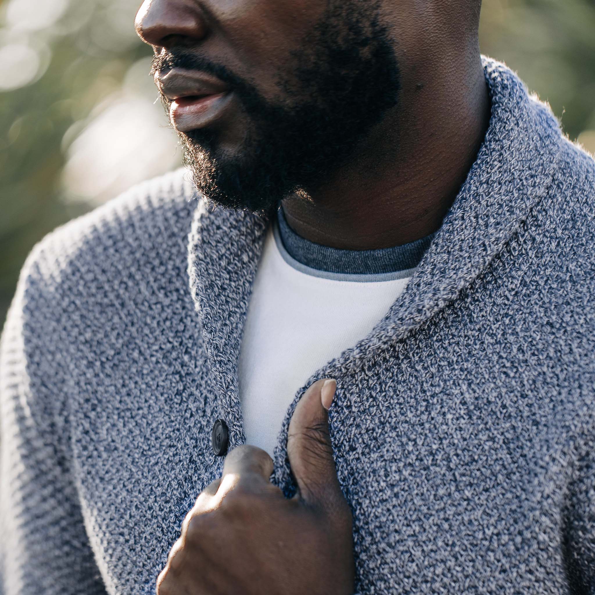 The Crawford Sweater in Blue Melange - Image 3