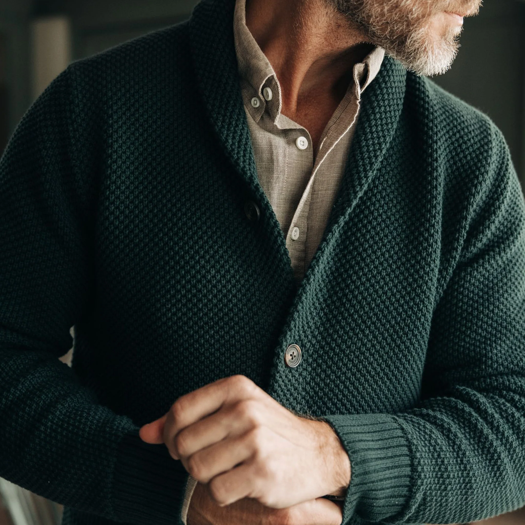 The Crawford Sweater in Dark Forest - Image 2